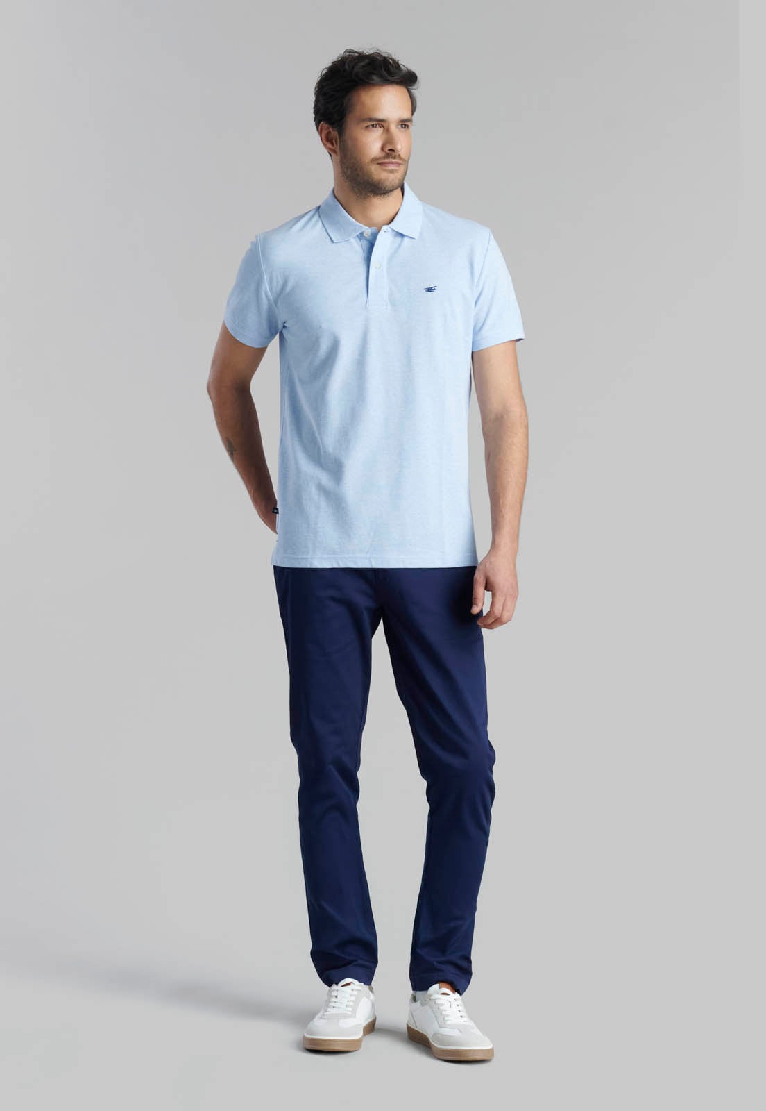 POLERA PIQUE BASICA SKY MELANGE - 2