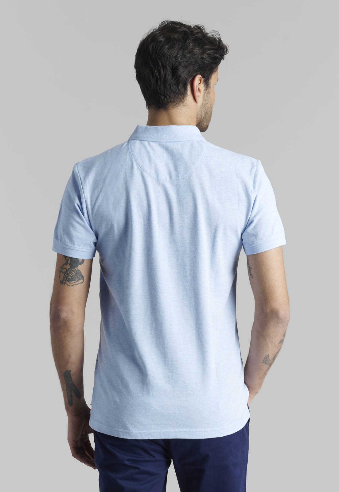 POLERA PIQUE BASICA SKY MELANGE - 4