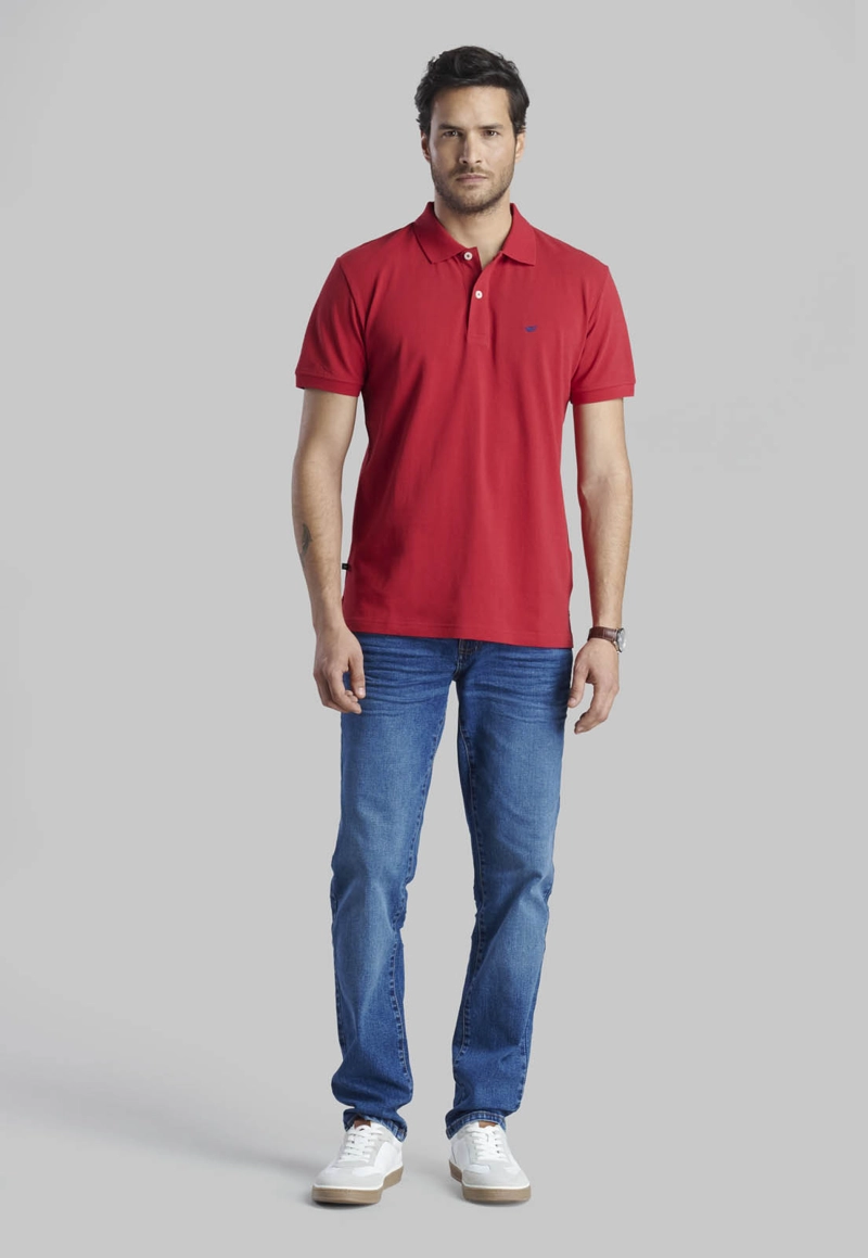 POLERA PIQUE BASICA DK RED - 2