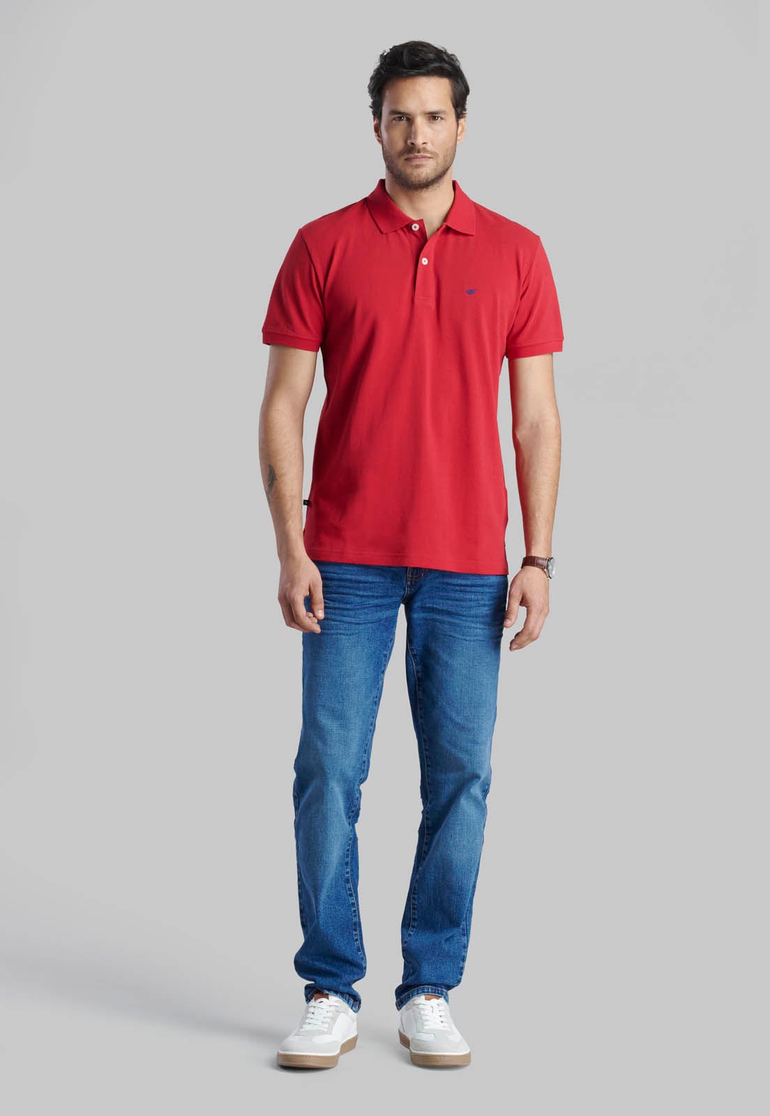 POLERA PIQUE BASICA DK RED - 2