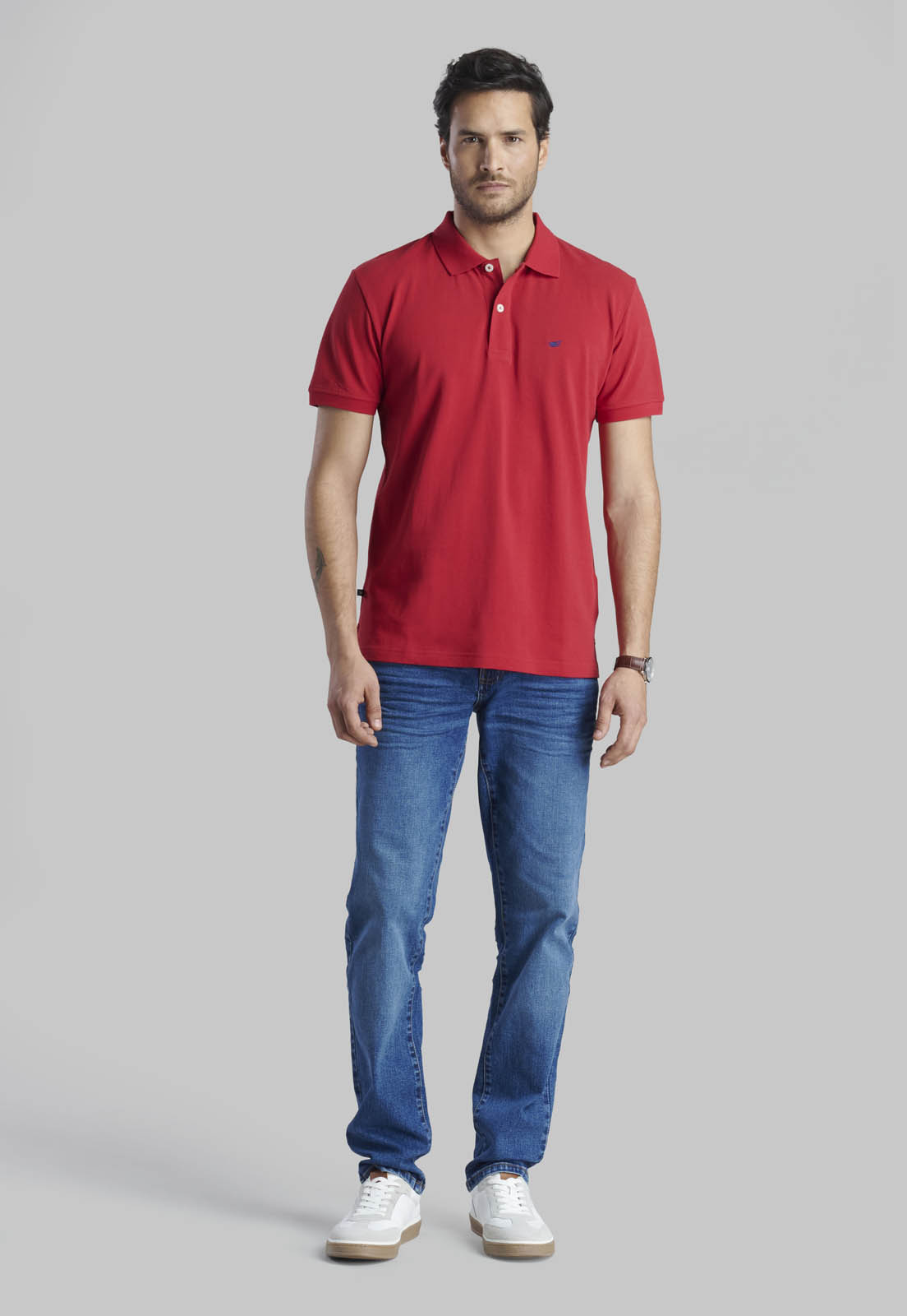POLERA PIQUE BASICA DK RED - 2
