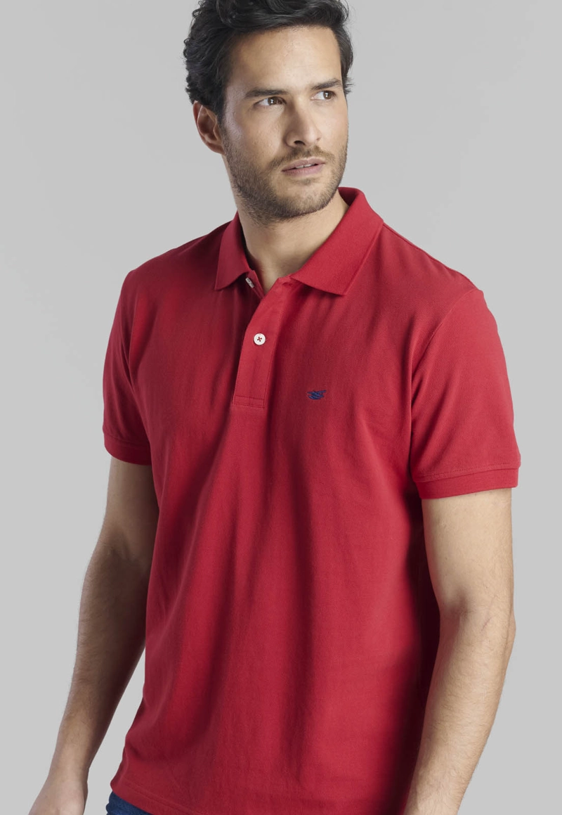 POLERA PIQUE BASICA DK RED - 3