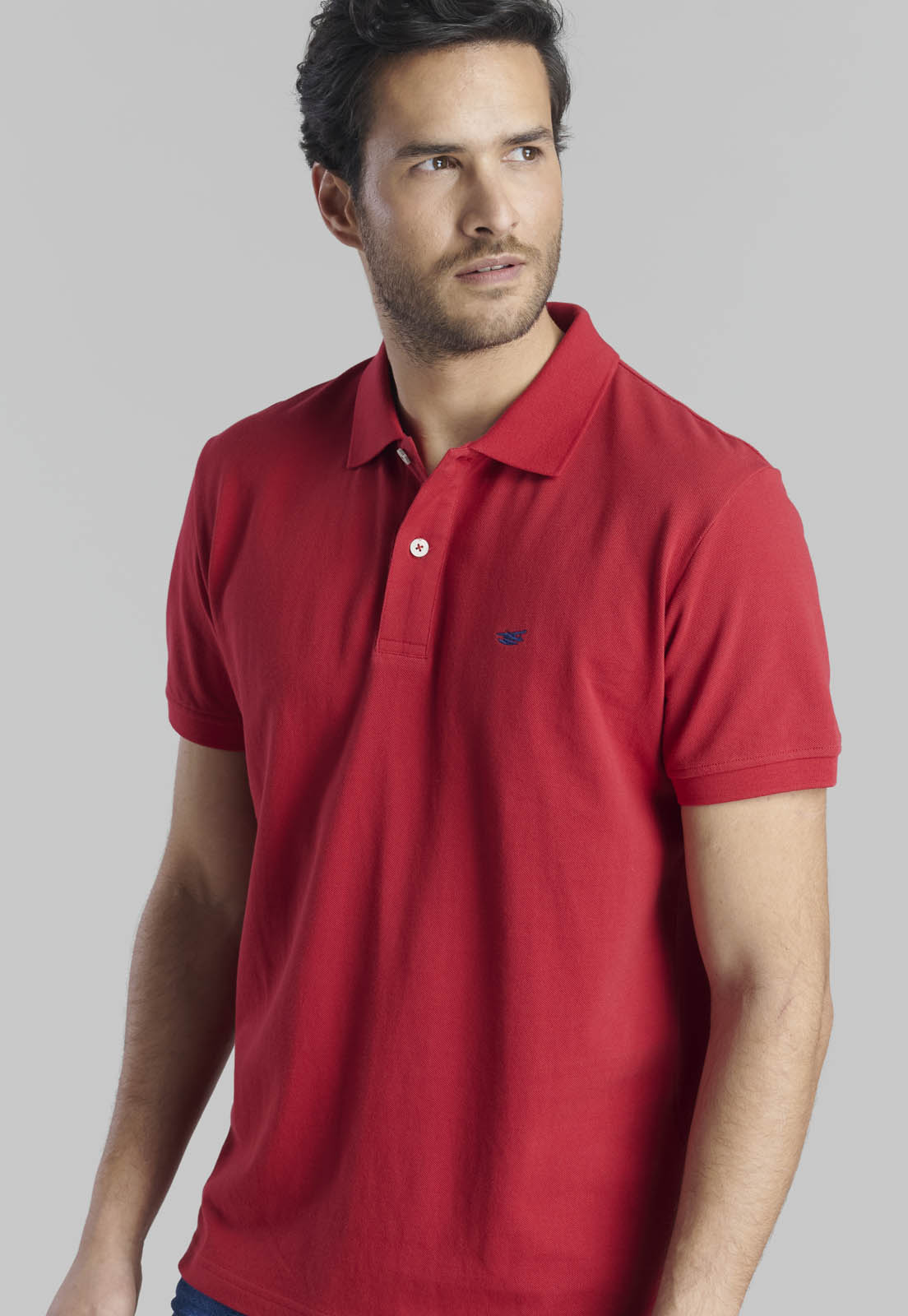 POLERA PIQUE BASICA DK RED - 3