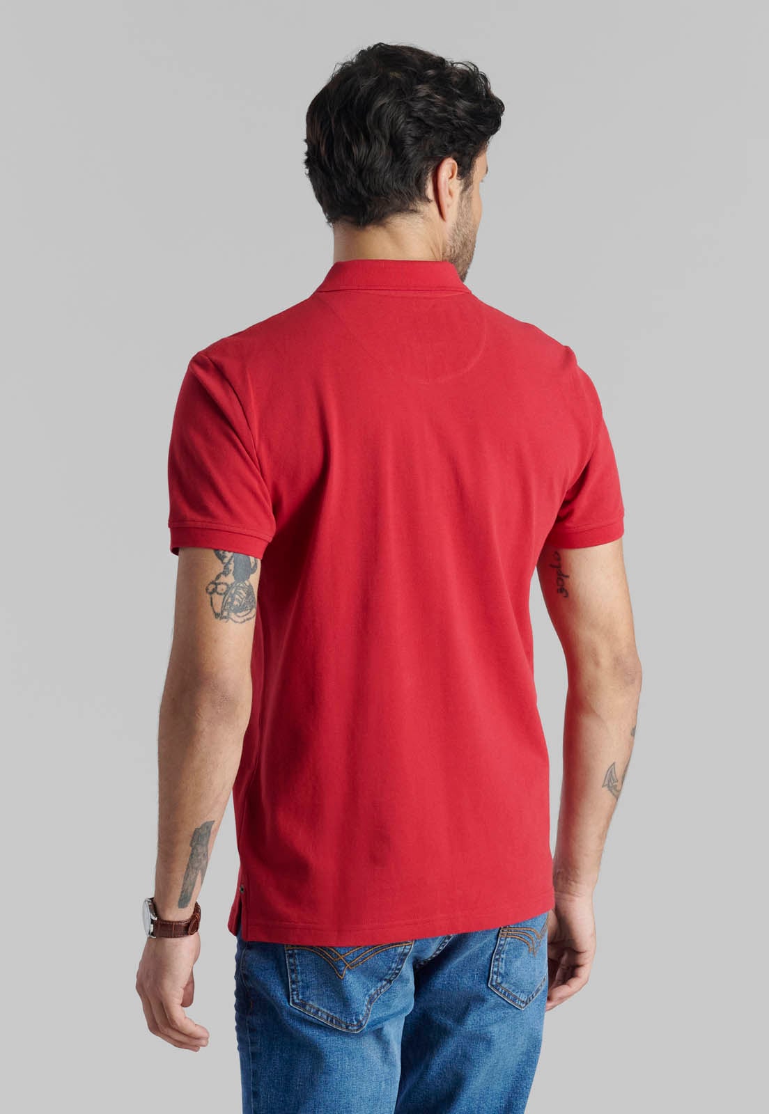 POLERA PIQUE BASICA DK RED - 4