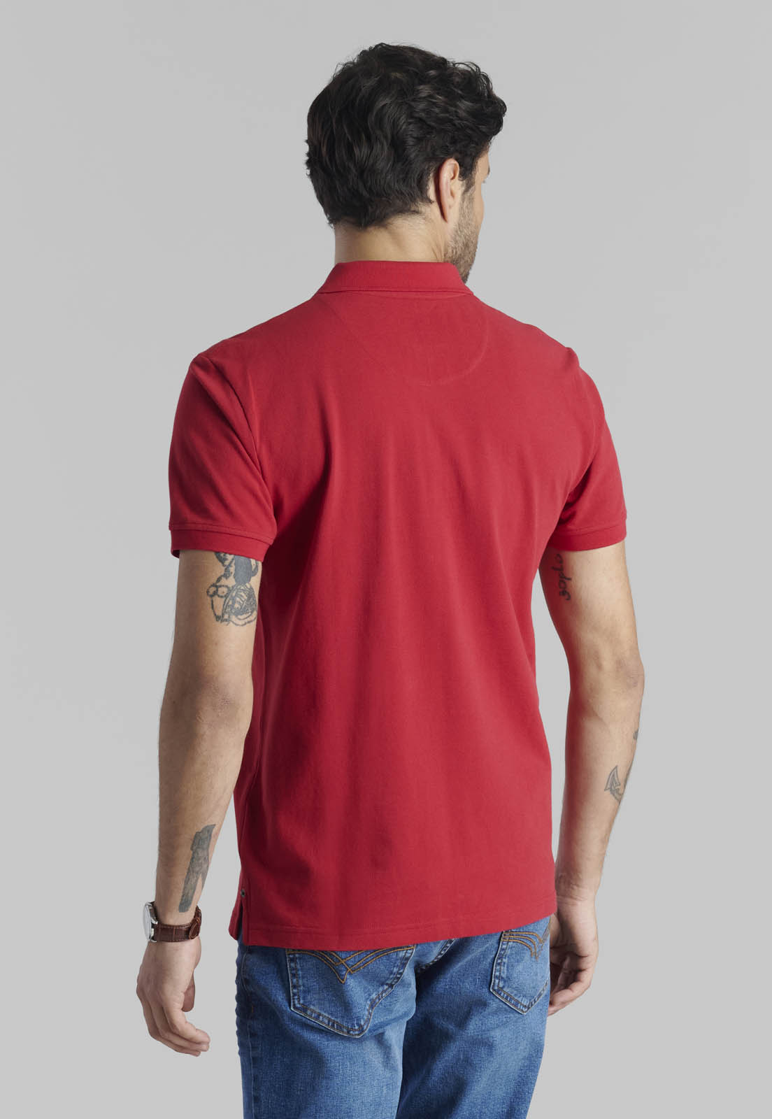 POLERA PIQUE BASICA DK RED - 4
