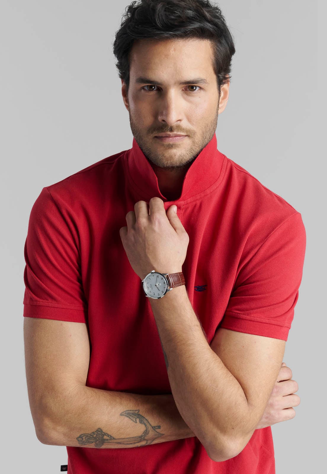 POLERA PIQUE BASICA DK RED - 5
