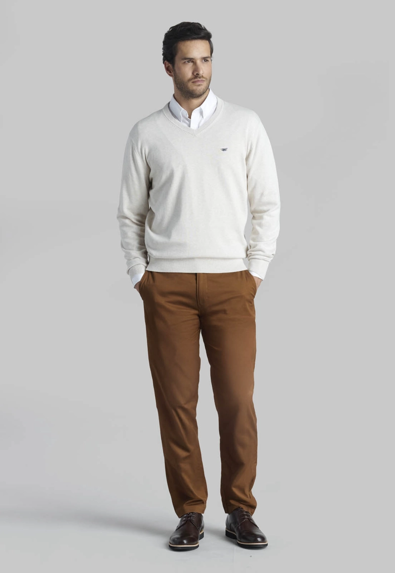 SWEATER V NECK MELANGE MARBLE - 2