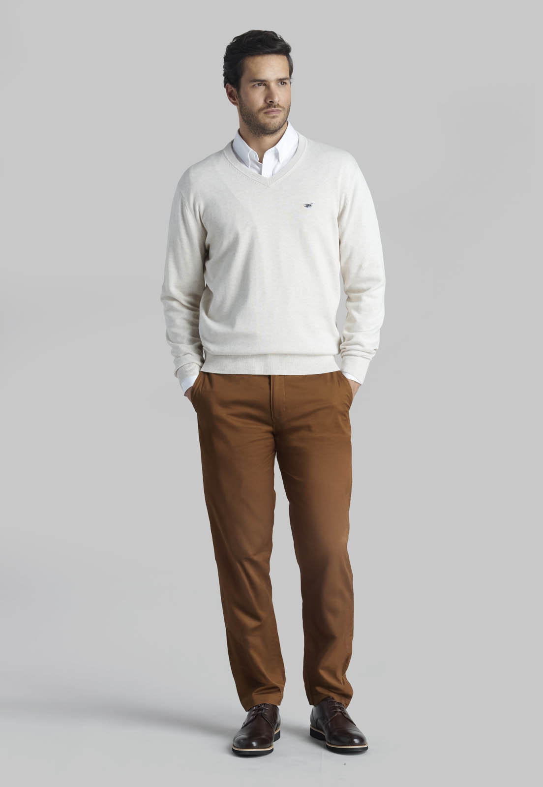 SWEATER V NECK MELANGE MARBLE - 2