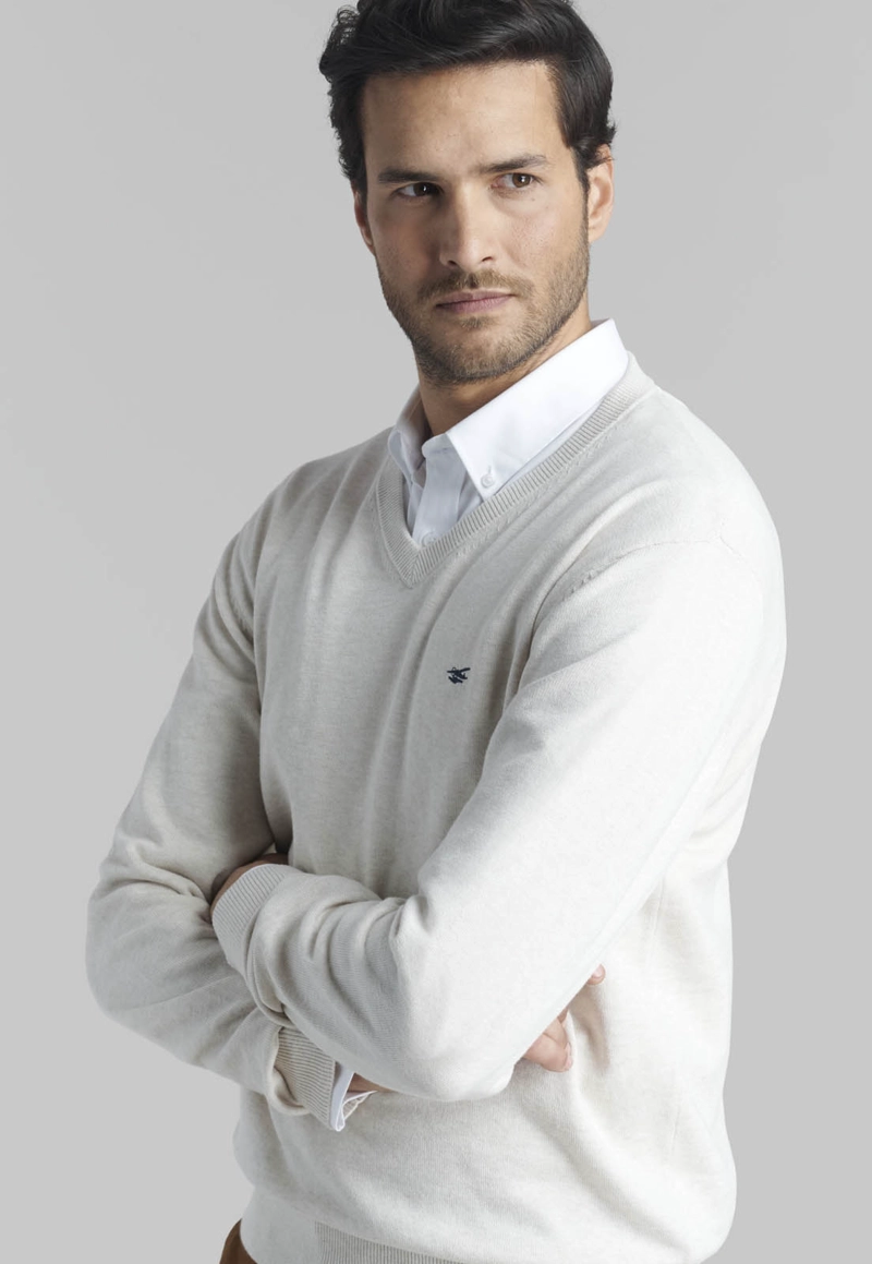 SWEATER V NECK MELANGE MARBLE - 3