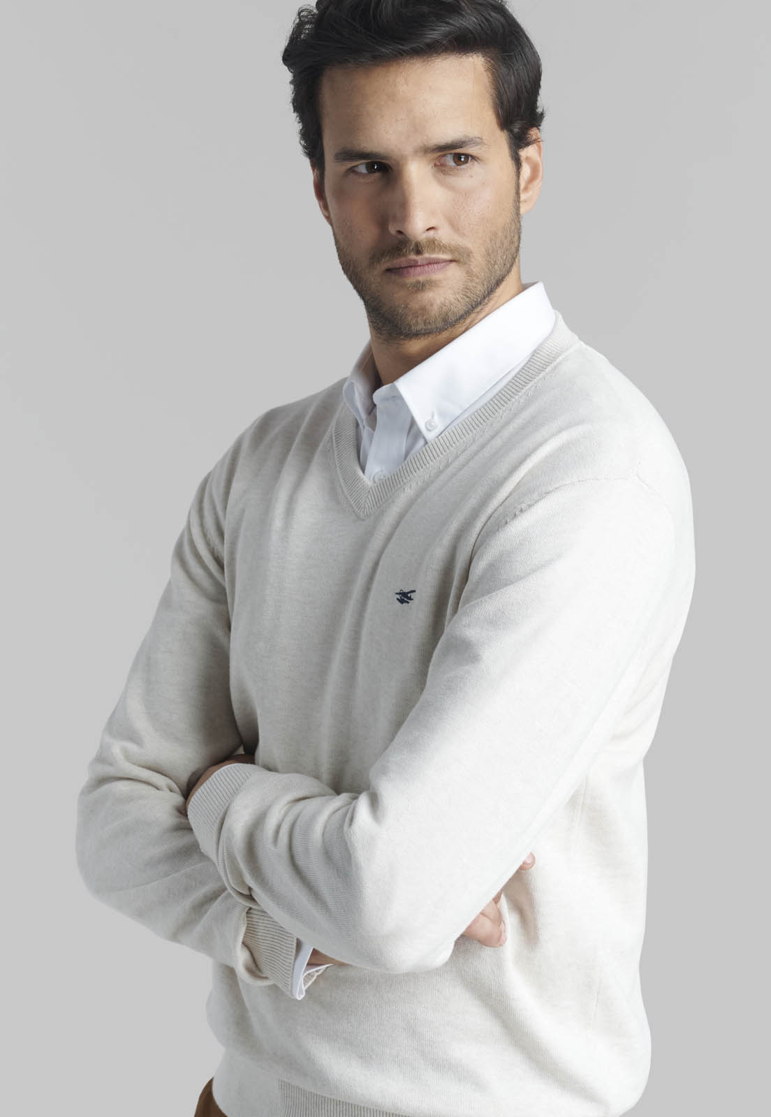 SWEATER V NECK MELANGE MARBLE - 3