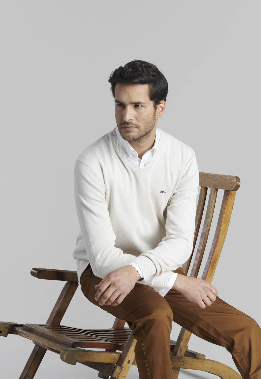 SWEATER V NECK MELANGE MARBLE - 5