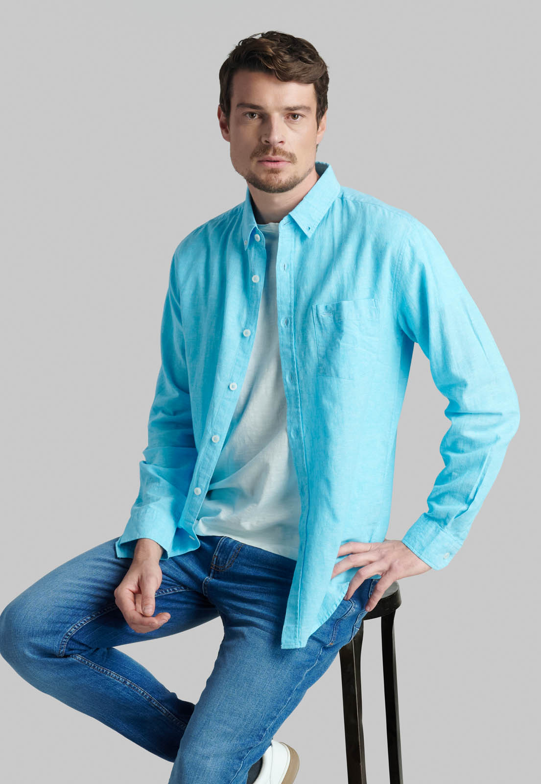 CAMISA SPORT LINO LOWELL ICE - 5