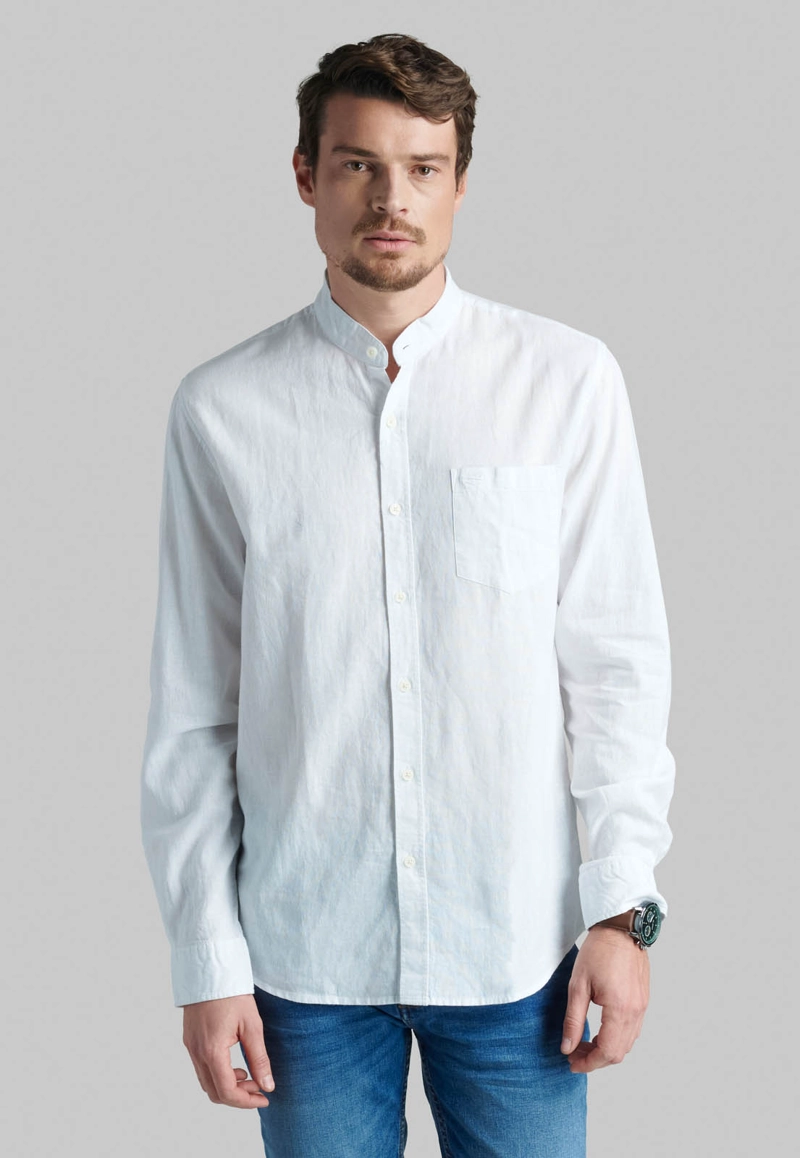 CAMISA CUELLO MAO LINO MIDLAND WHITE - 1