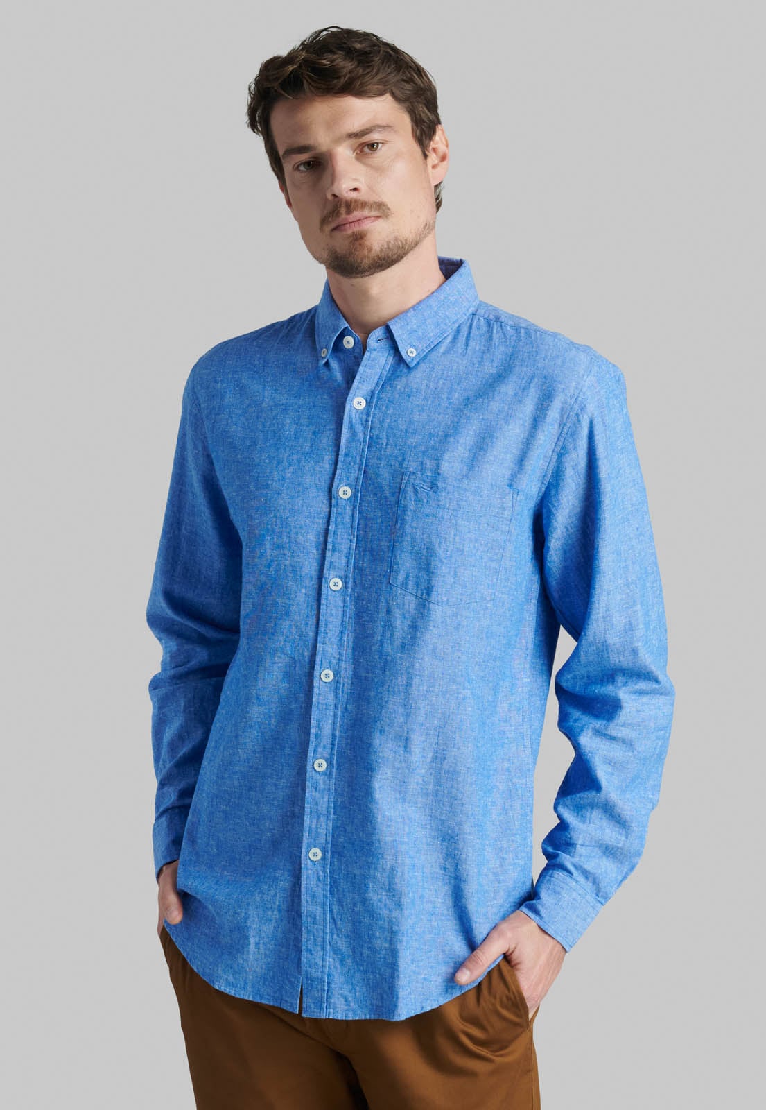 CAMISA SPORT LINO LOWELL BLUE - 1