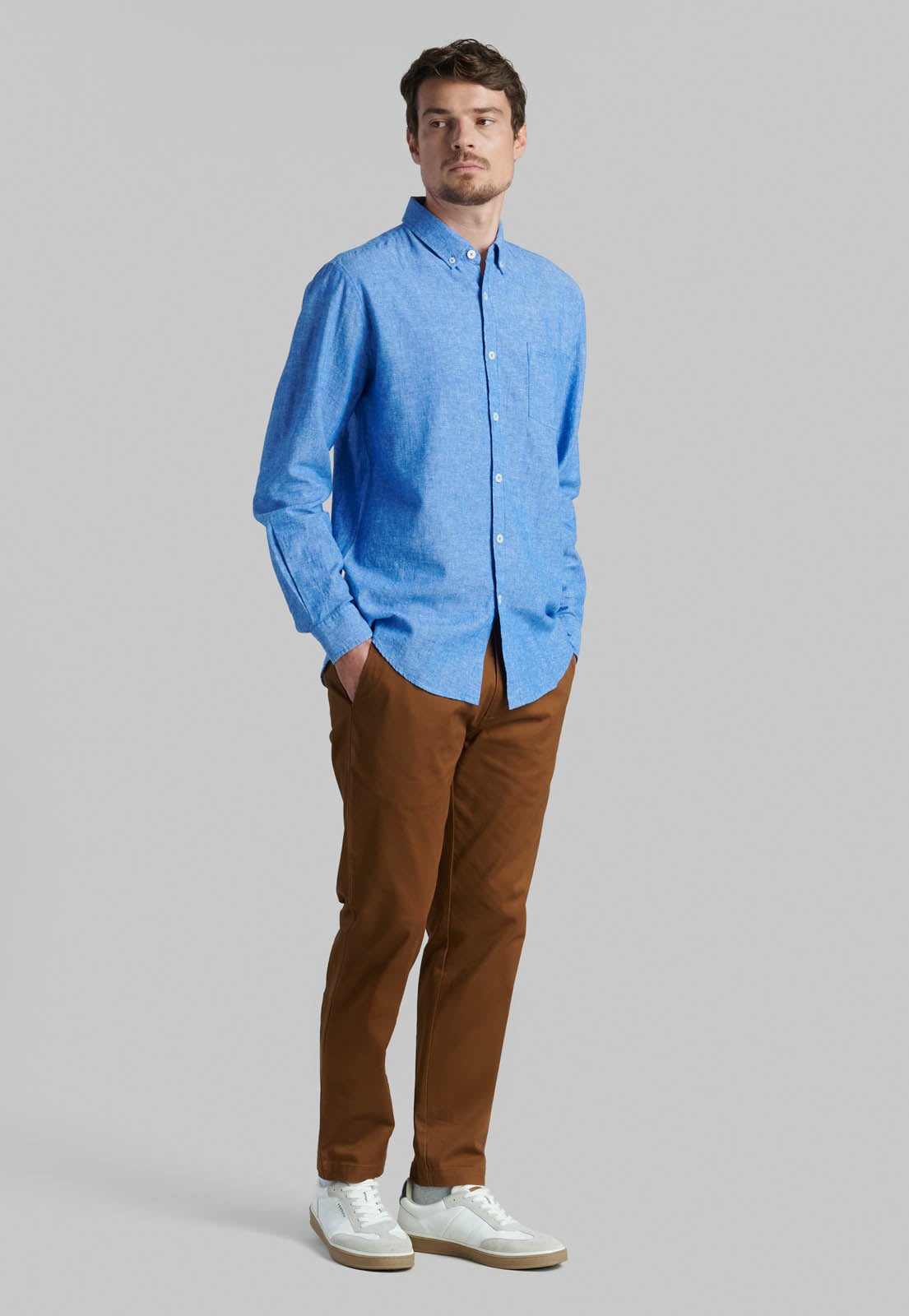 CAMISA SPORT LINO LOWELL BLUE - 2
