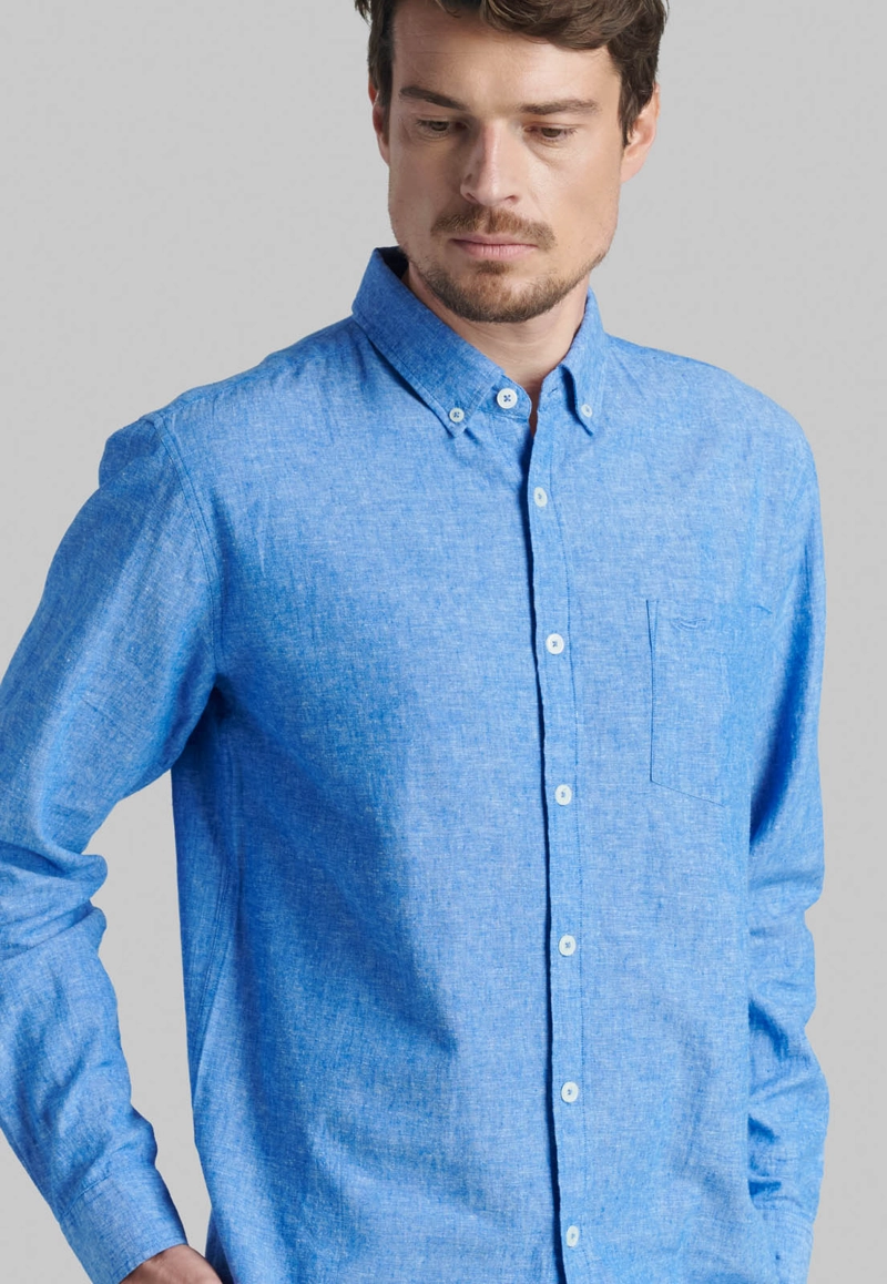 CAMISA SPORT LINO LOWELL BLUE - 3