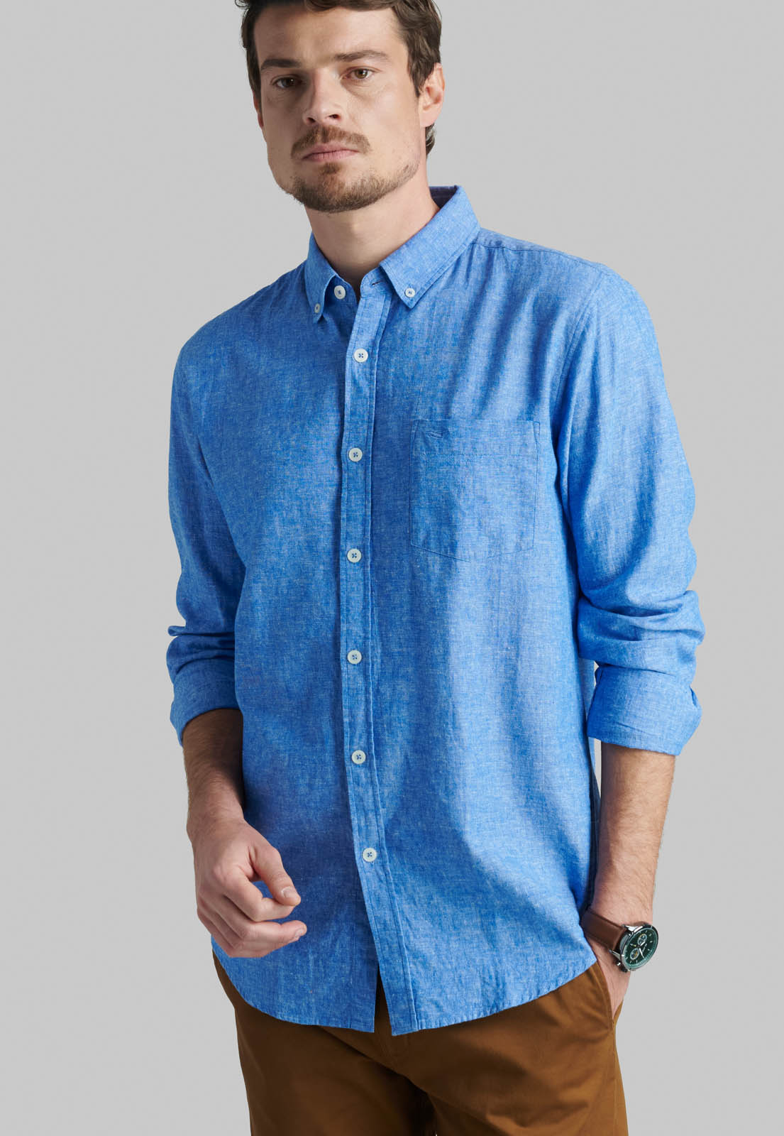 CAMISA SPORT LINO LOWELL BLUE - 5