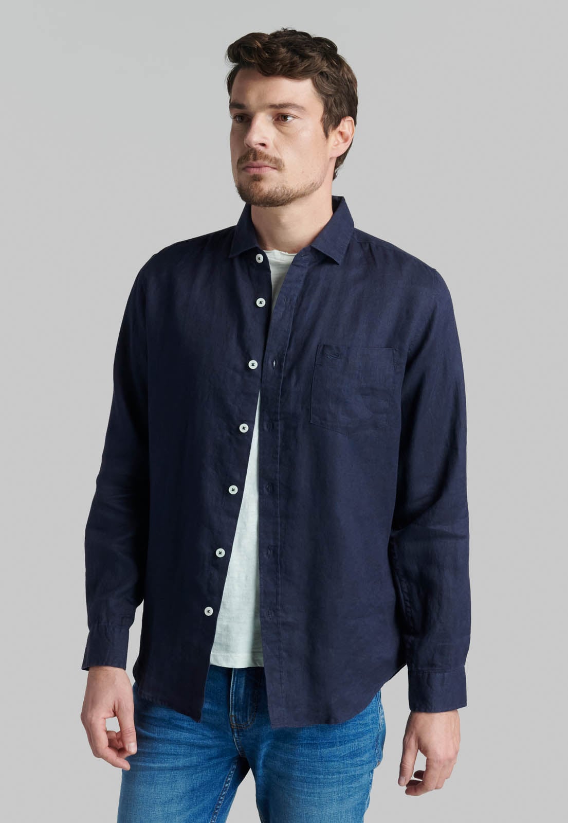 CAMISA LINO GREEN BAY NAVY - 1