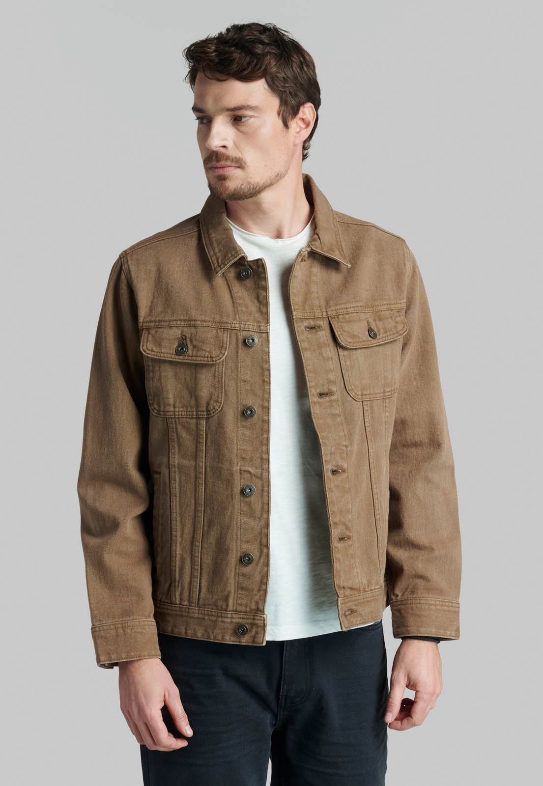 CHAQUETA TRUCKER SPORT BROWN - 1