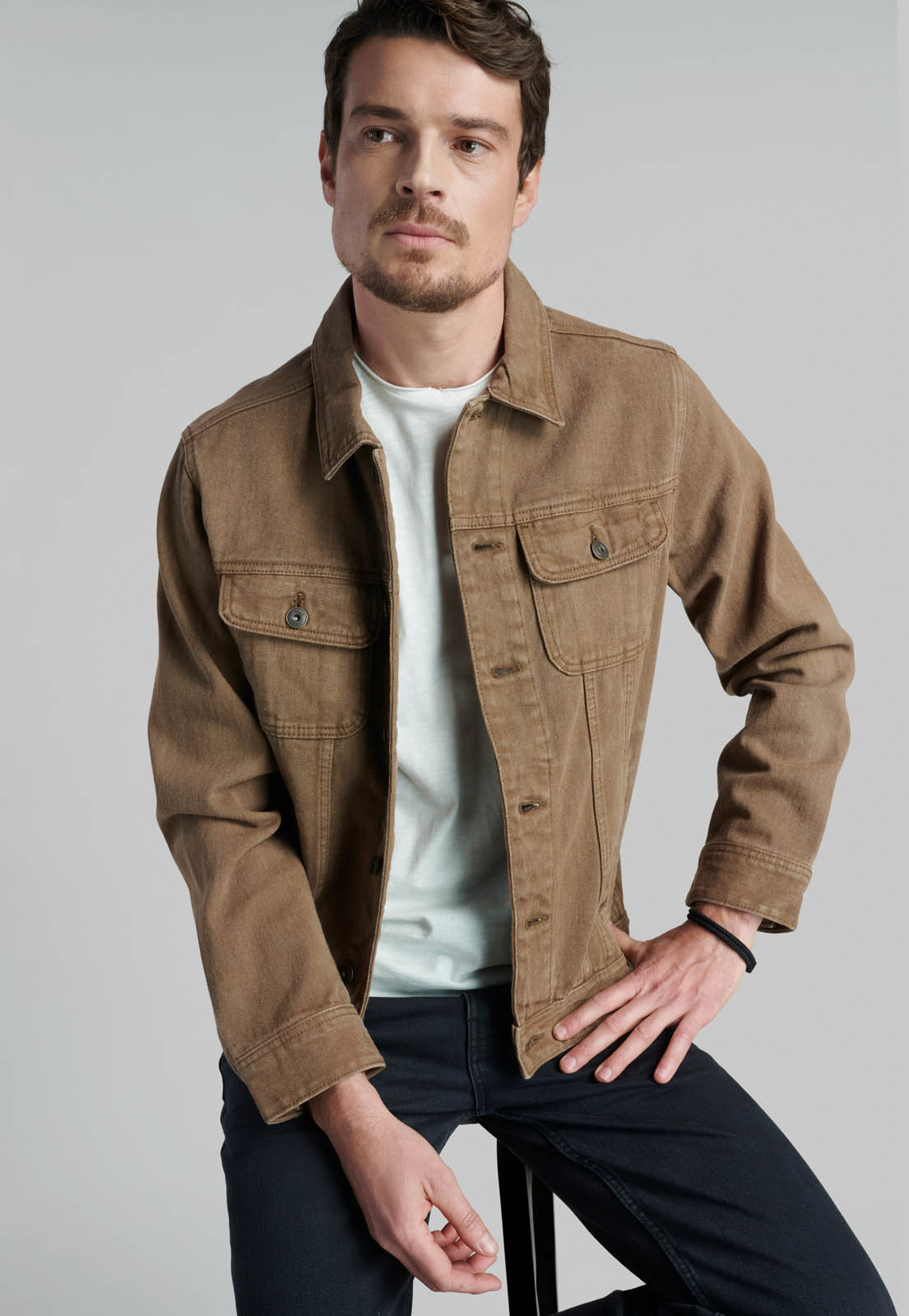 CHAQUETA TRUCKER SPORT BROWN - 5