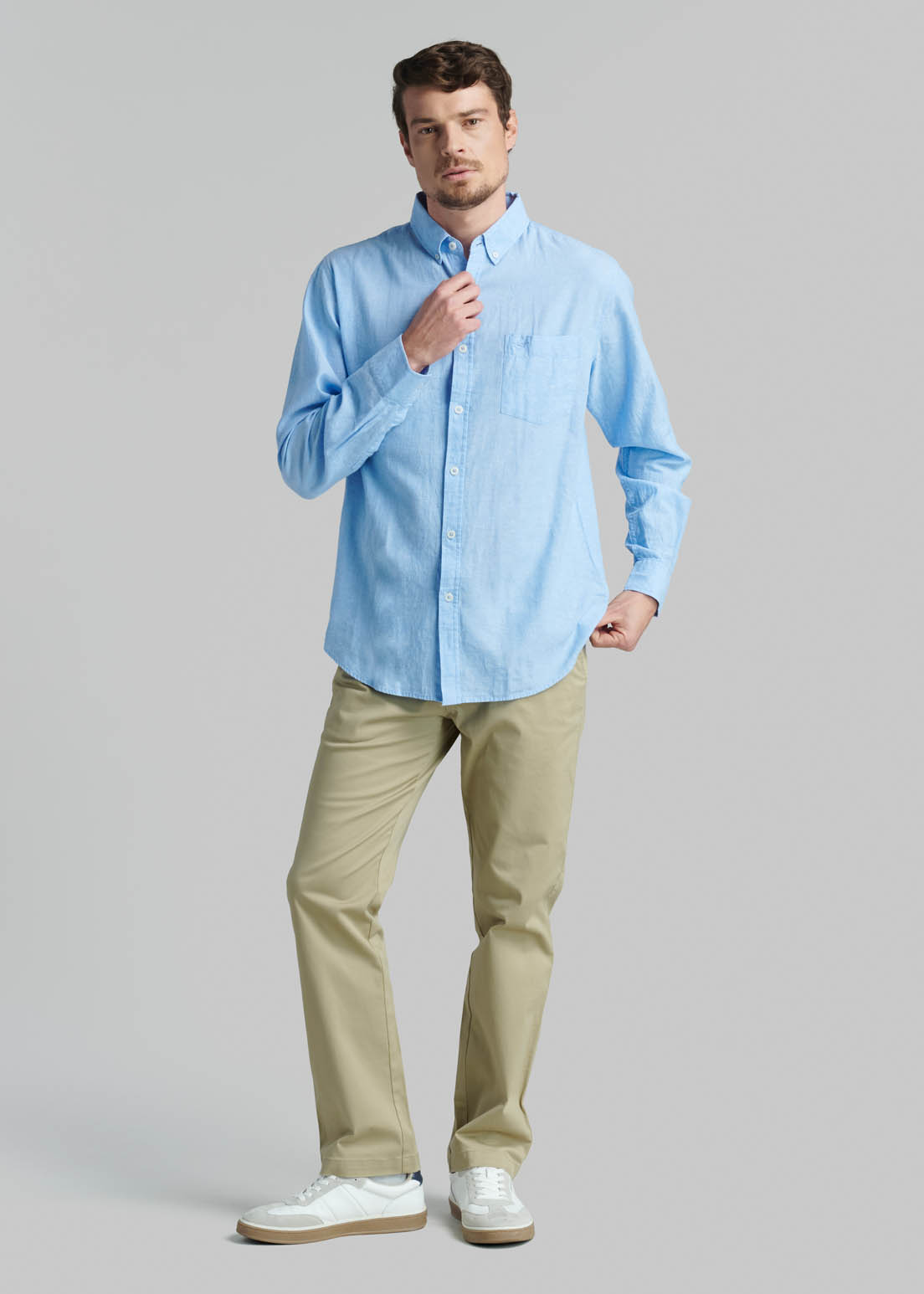 CAMISA SPORT LINO LOWELL SKY - 2