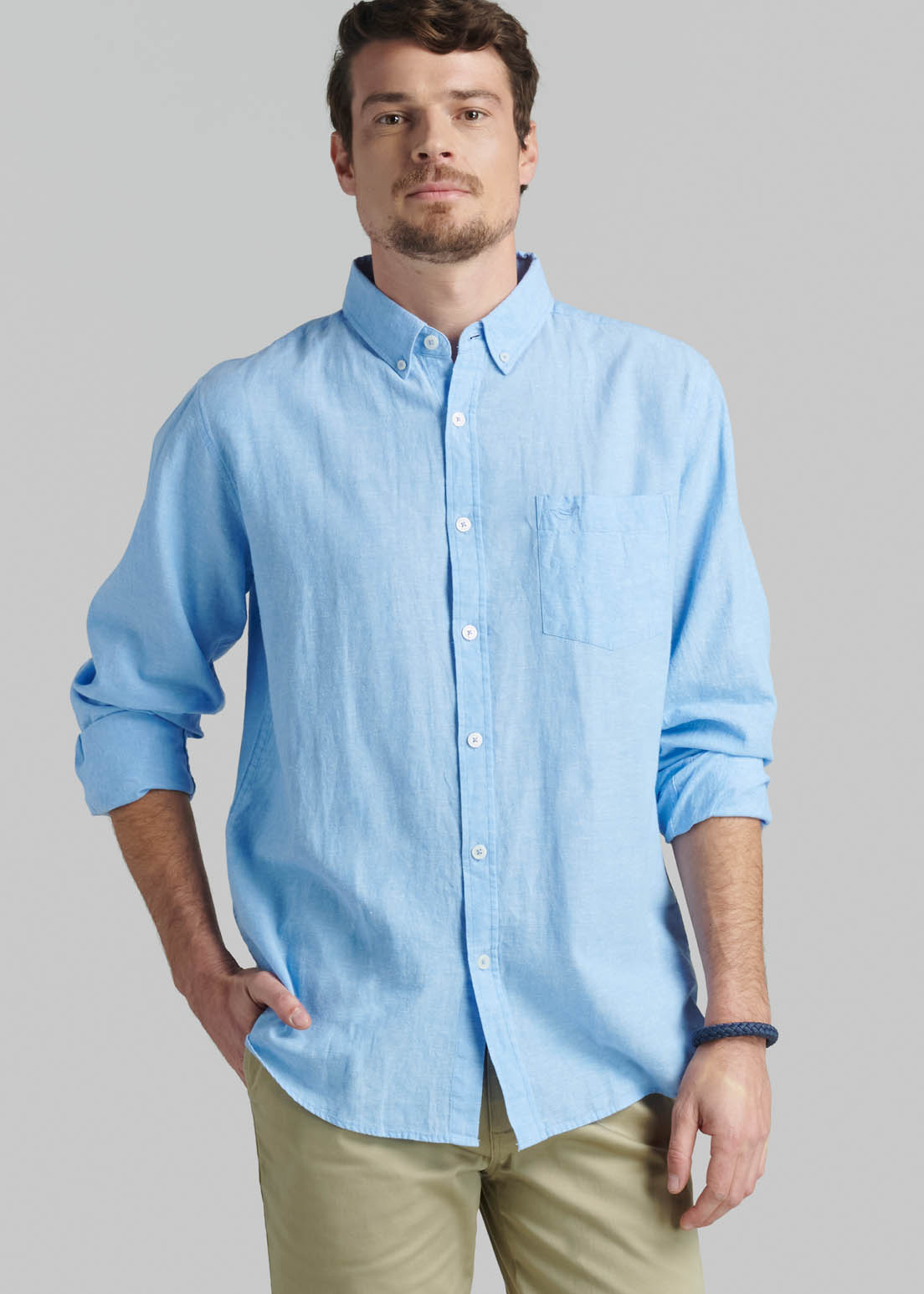 CAMISA SPORT LINO LOWELL SKY - 5