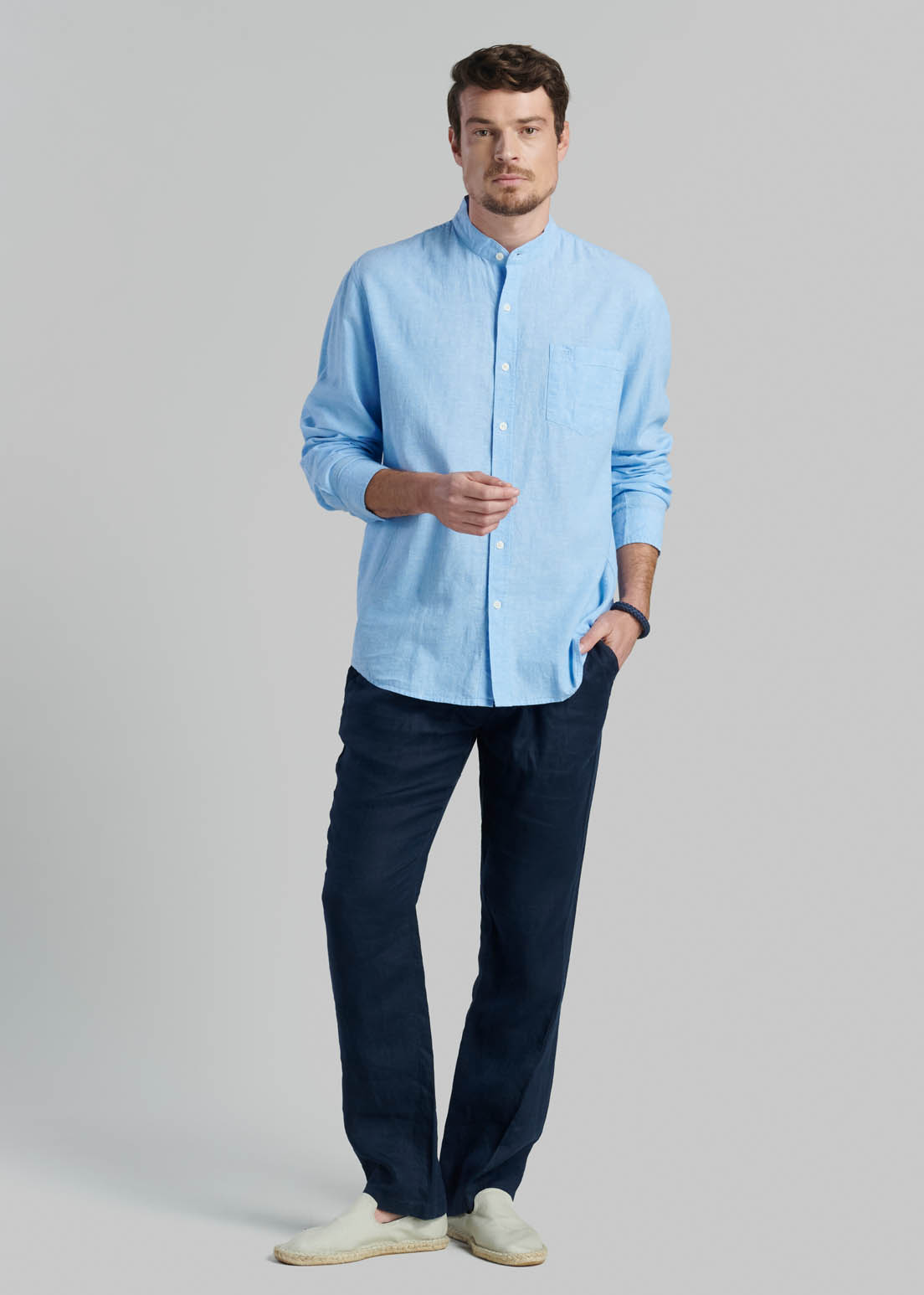 CAMISA CUELLO MAO LINO MIDLAND SKY - 2