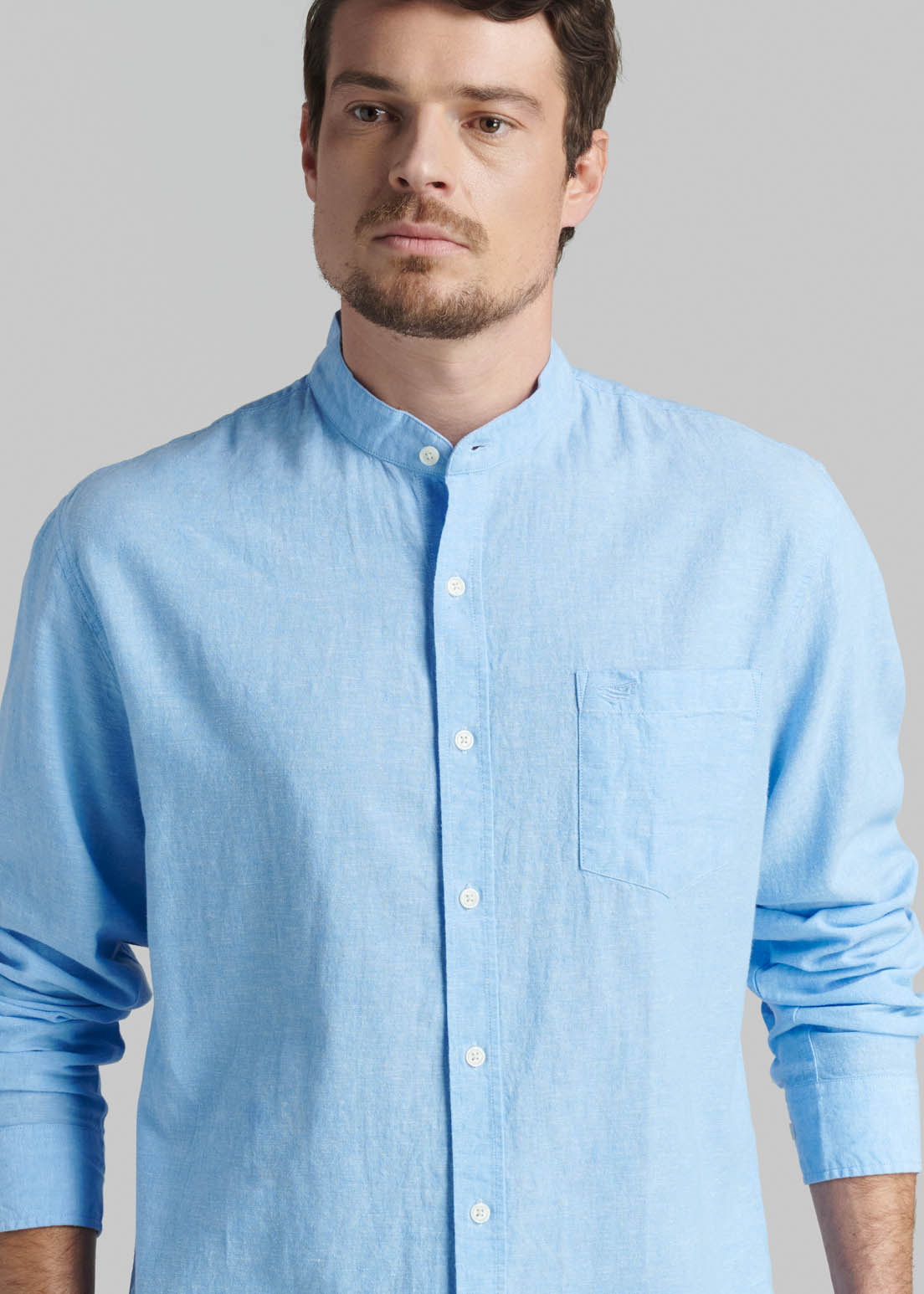 CAMISA CUELLO MAO LINO MIDLAND SKY - 3