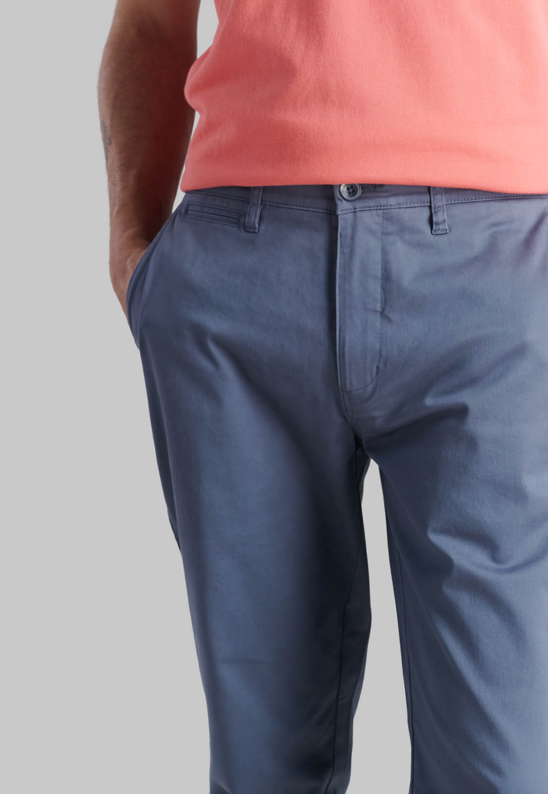 PANTALON BUSINESS TWILL WITHOUT PLEATS L/31 METAL - 8