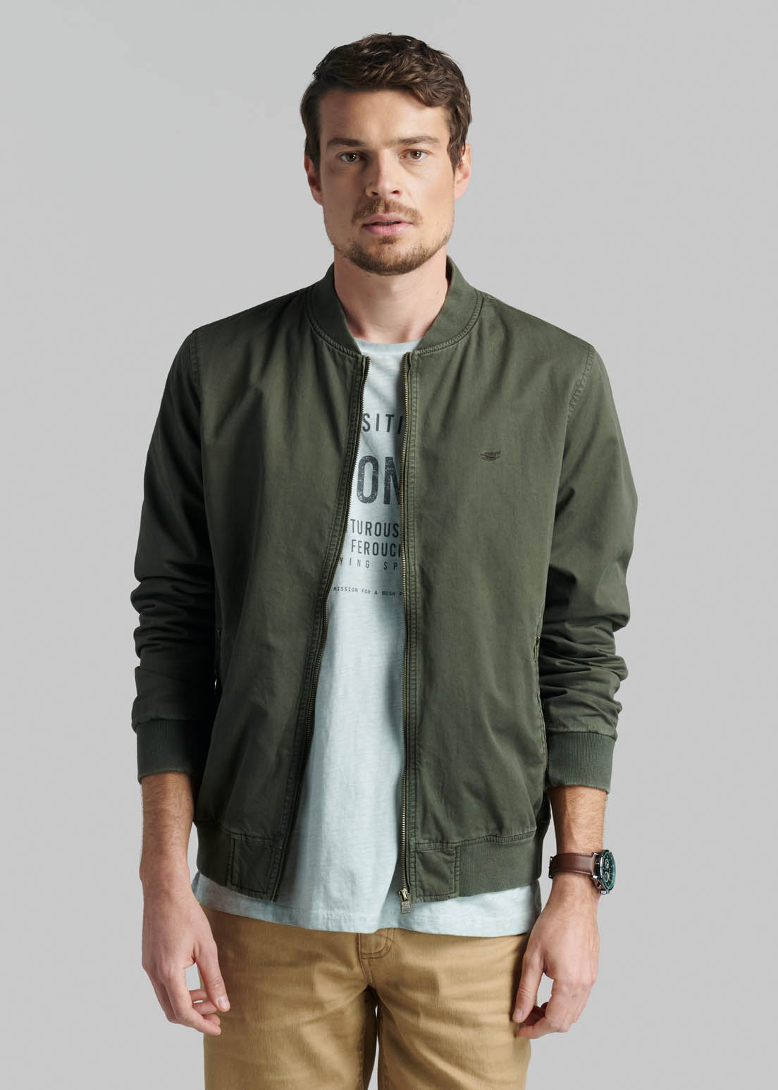 CHAQUETA BOMBER SPORT OLIVE - 1