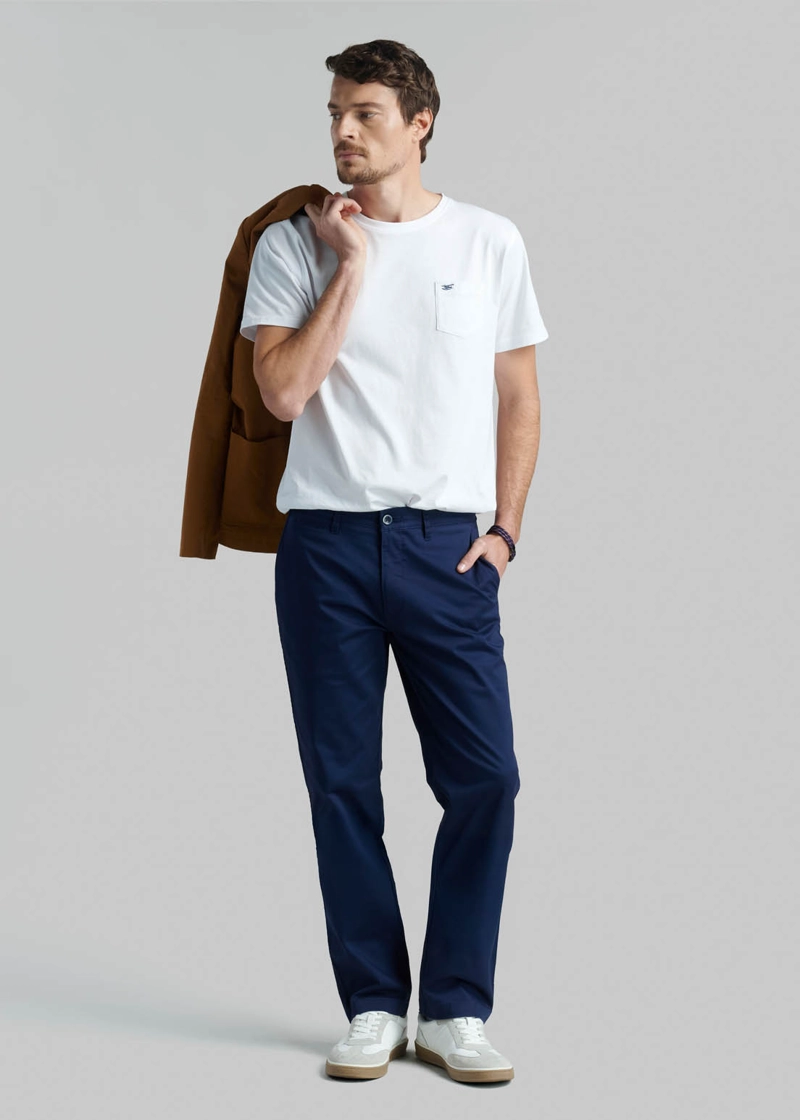 PANTALON BUSINESS TWILL WITHOUT PLEATS DK.BLUE - 5
