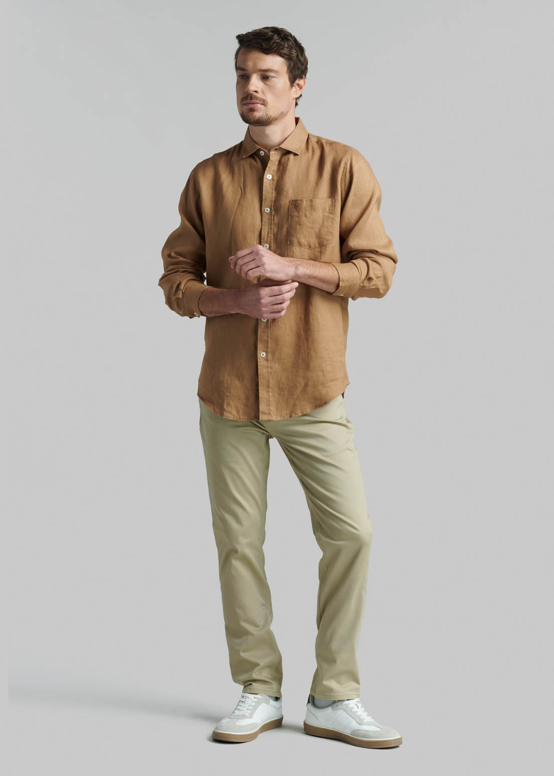 CAMISA LINO GREEN BAY CAMEL - 2