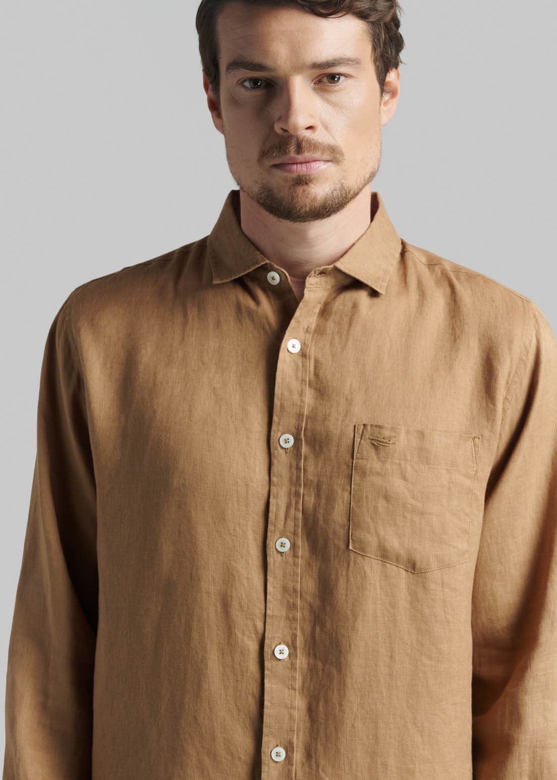 CAMISA LINO GREEN BAY CAMEL - 3