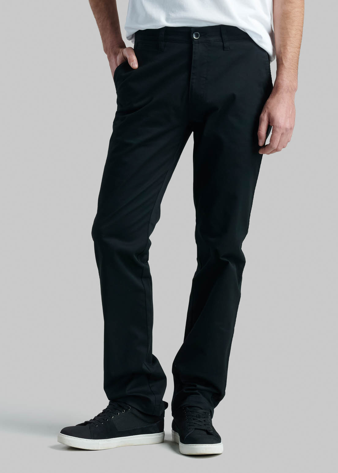 PANTALON BUSINESS TWILL WITHOUT PLEATS L/33 BLACK - 1