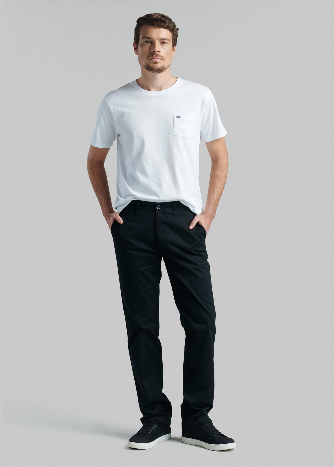 PANTALON BUSINESS TWILL WITHOUT PLEATS L/33 BLACK - 2