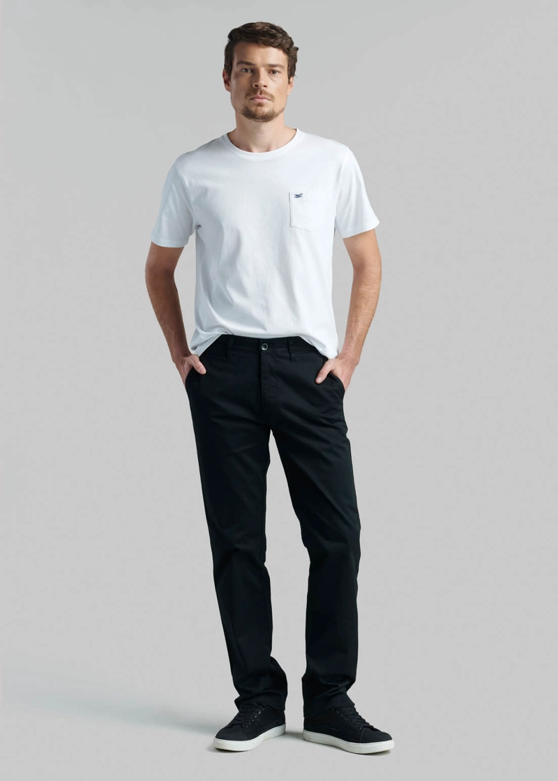 PANTALON BUSINESS TWILL WITHOUT PLEATS L/33 BLACK - 2