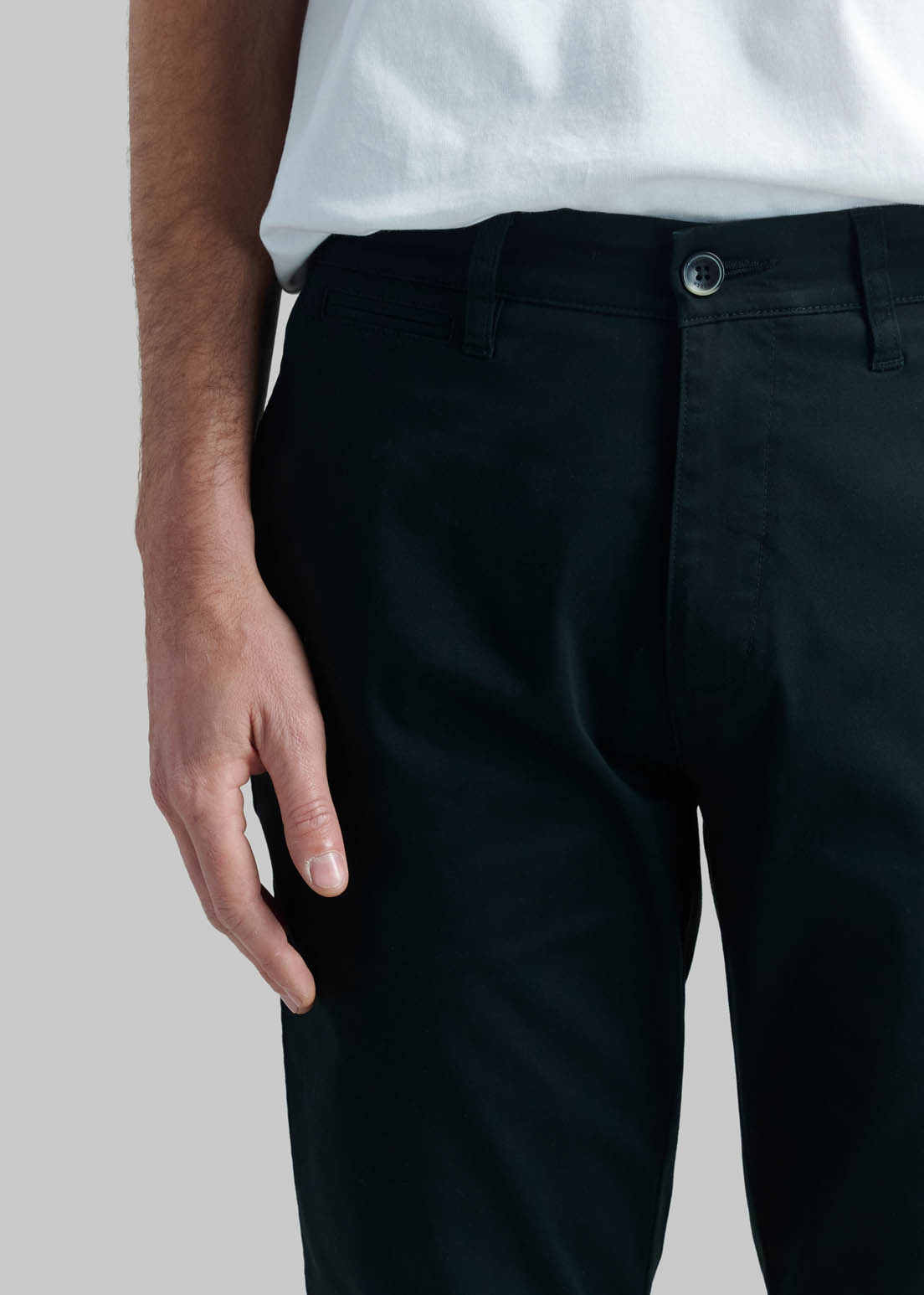 PANTALON BUSINESS TWILL WITHOUT PLEATS L/33 BLACK - 3