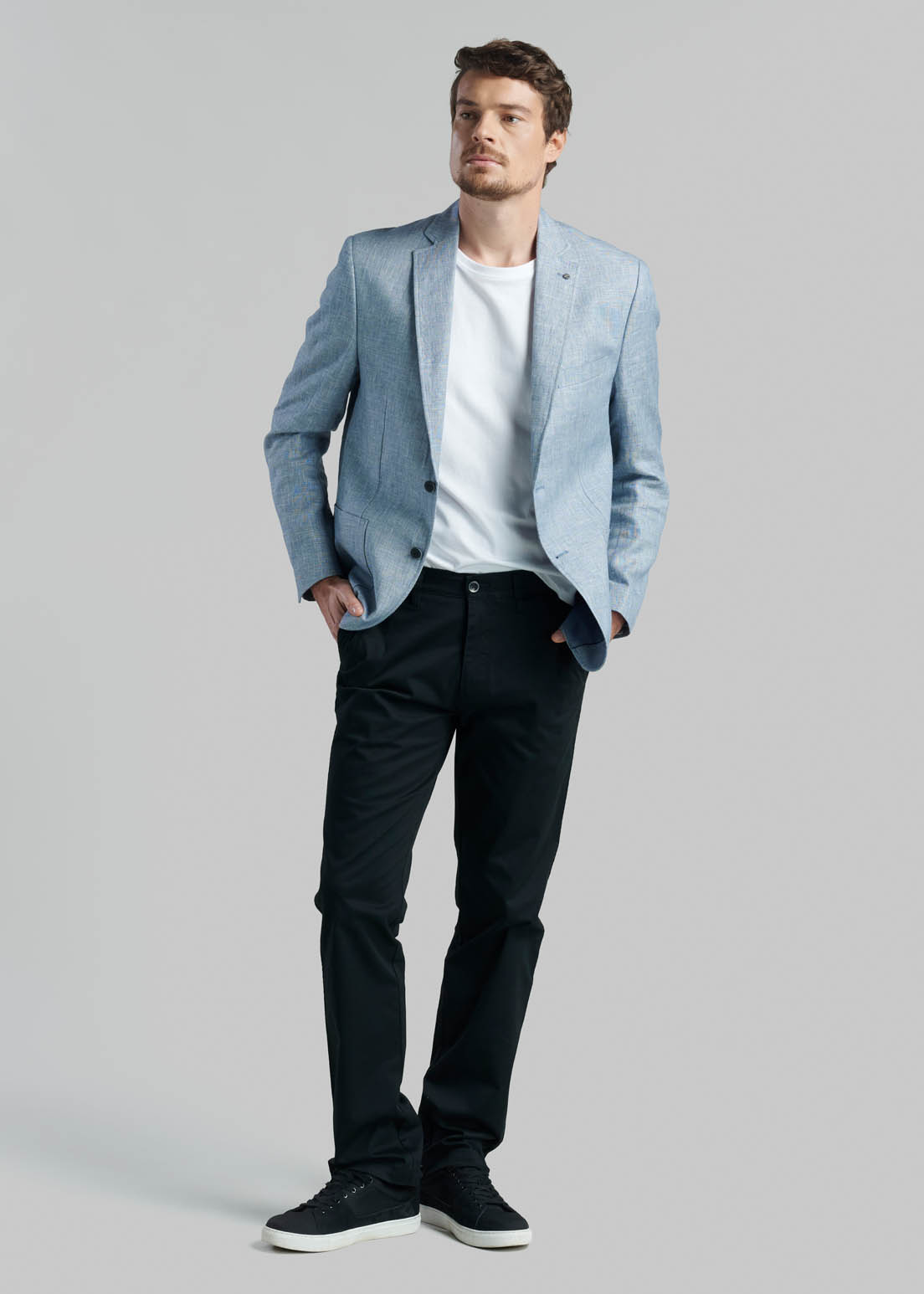 PANTALON BUSINESS TWILL WITHOUT PLEATS L/33 BLACK - 5