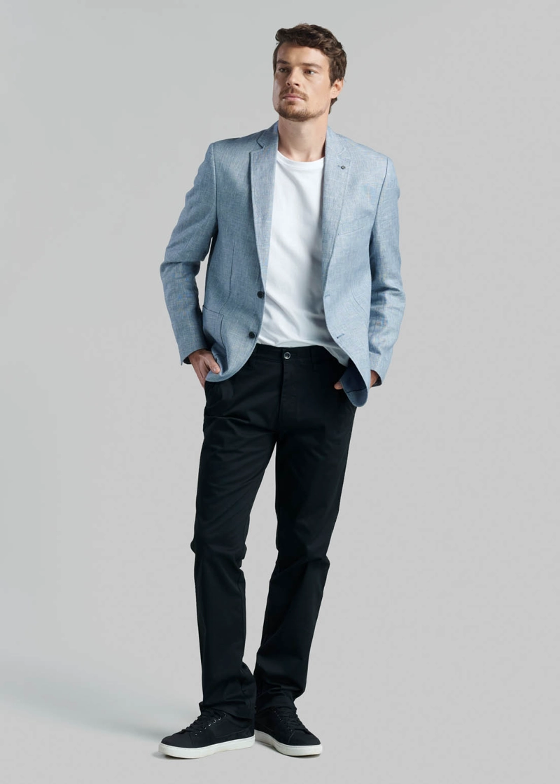 PANTALON BUSINESS TWILL WITHOUT PLEATS L/33 BLACK - 5