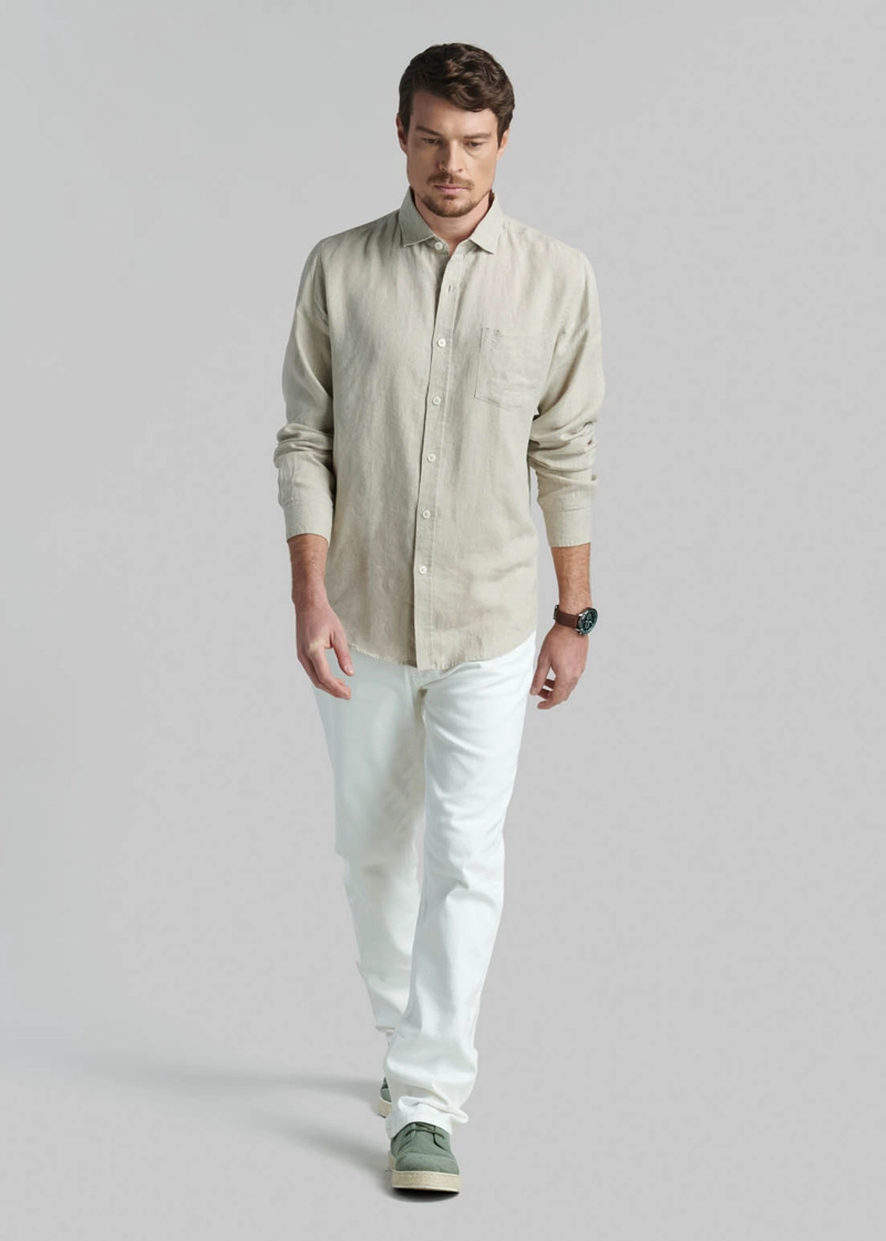 CAMISA LINO GREEN BAY BEIGE - 2