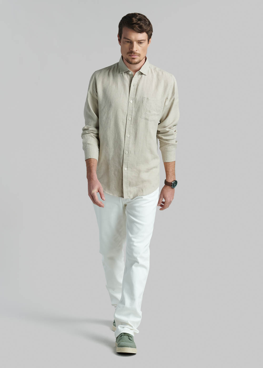 CAMISA LINO GREEN BAY BEIGE - 2