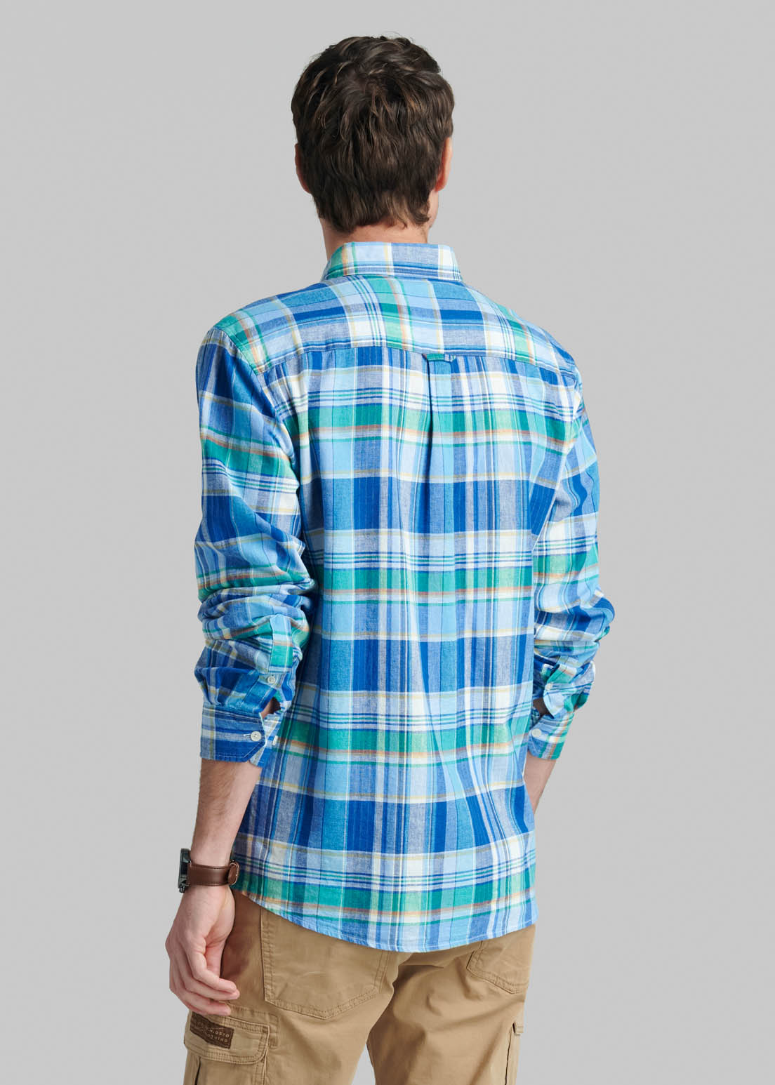 CAMISA LINO CHECK ARVADA BLUE - 4