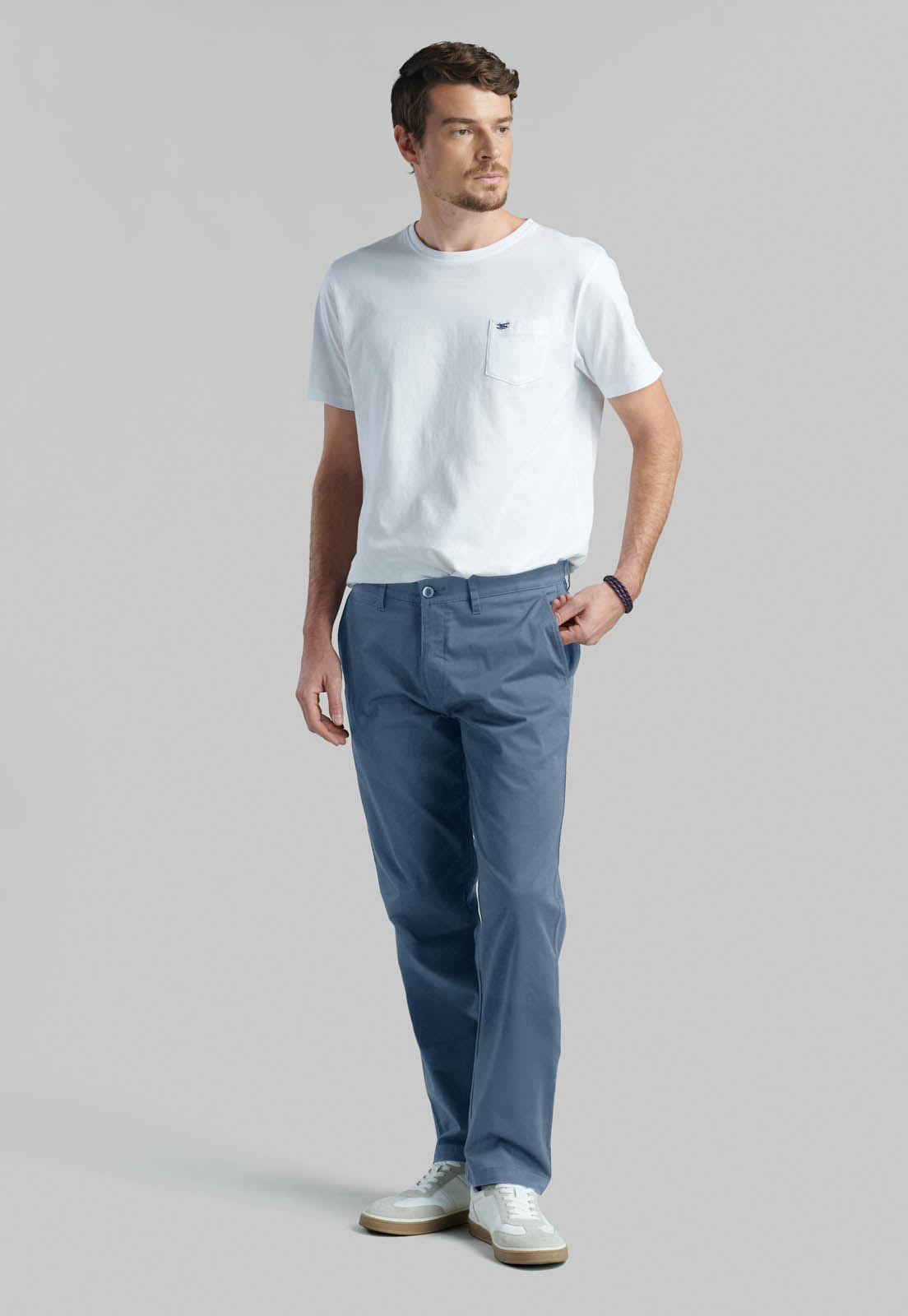 PANTALON BUSINESS TWILL WITHOUT PLEATS L/33 METAL - 2