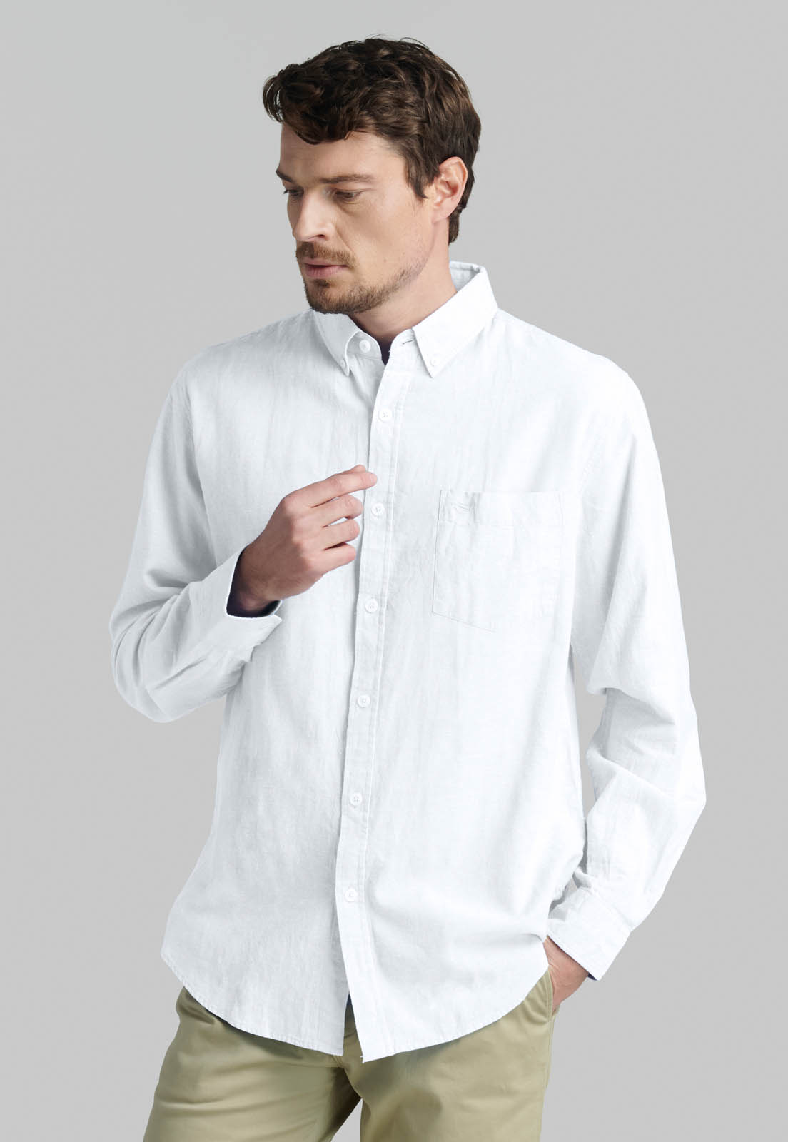 CAMISA SPORT LINO LOWELL WHITE - 1