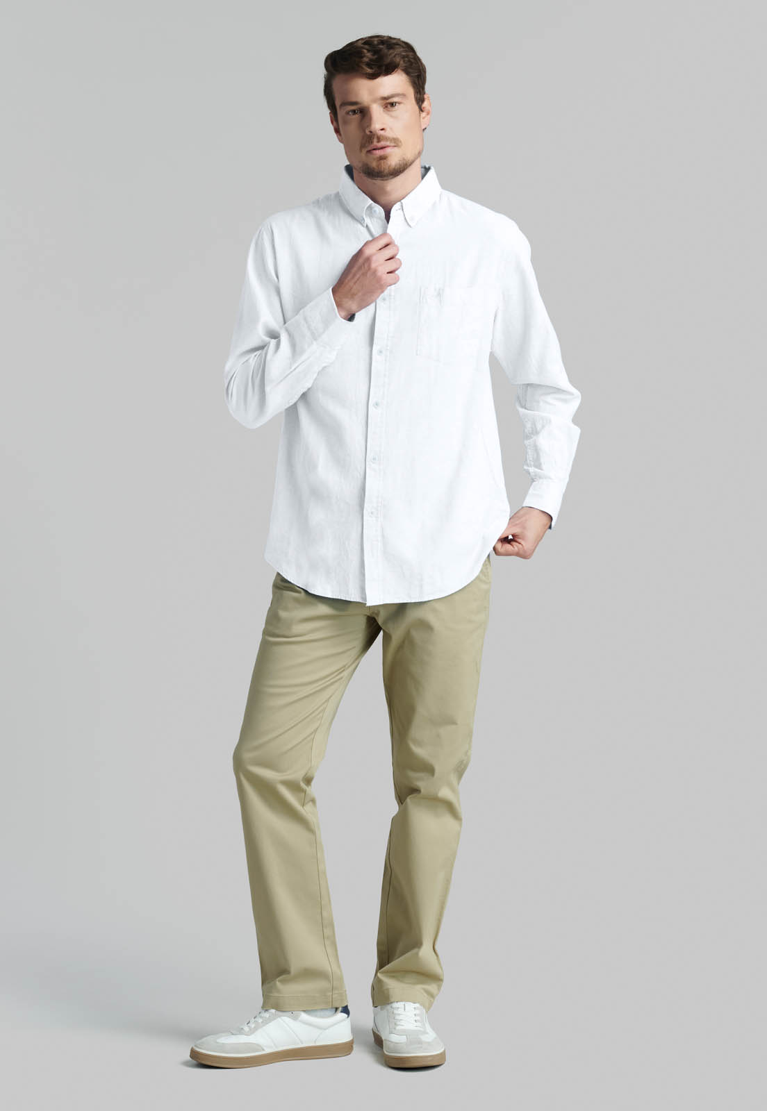 CAMISA SPORT LINO LOWELL WHITE - 2