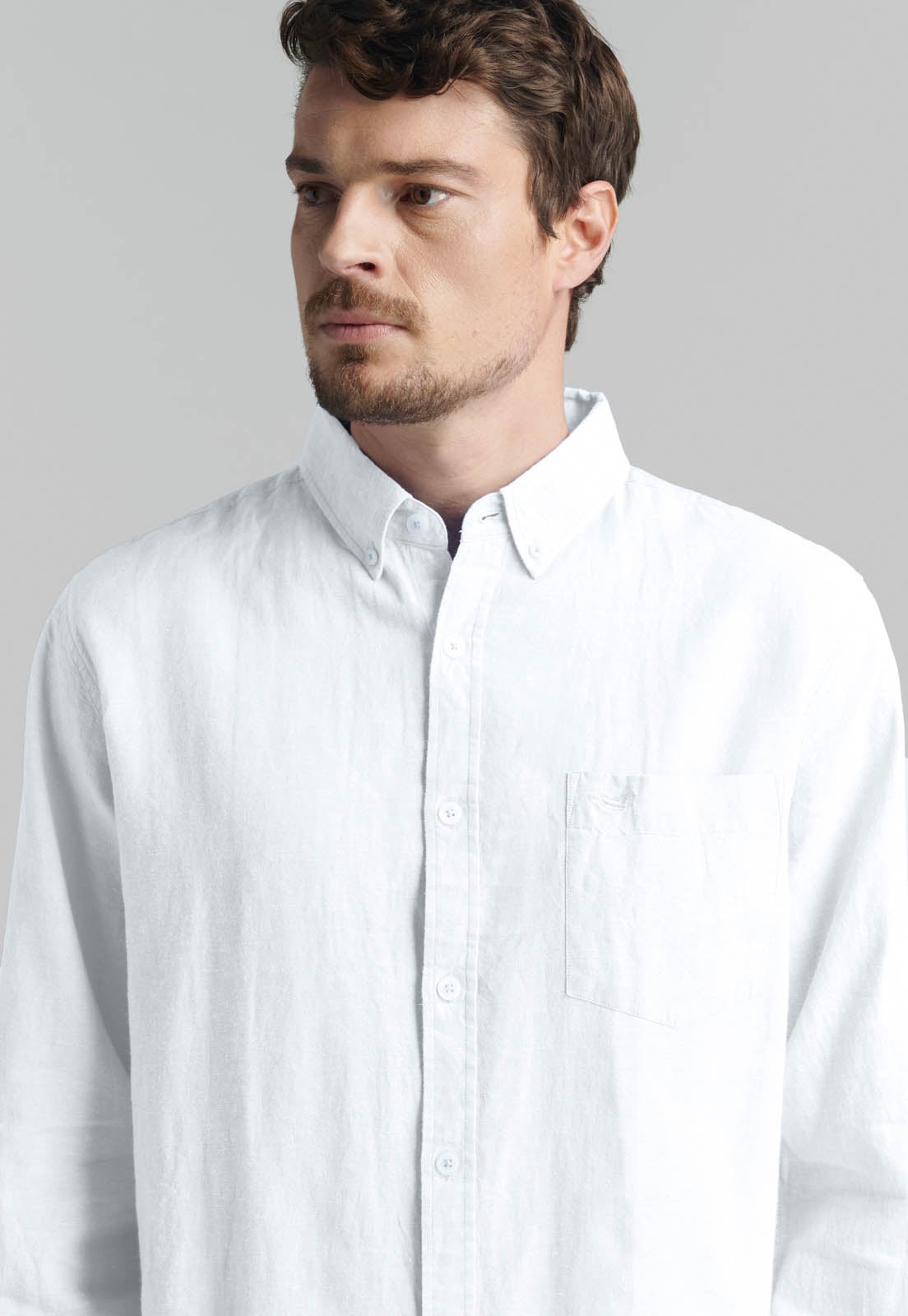 CAMISA SPORT LINO LOWELL WHITE - 3