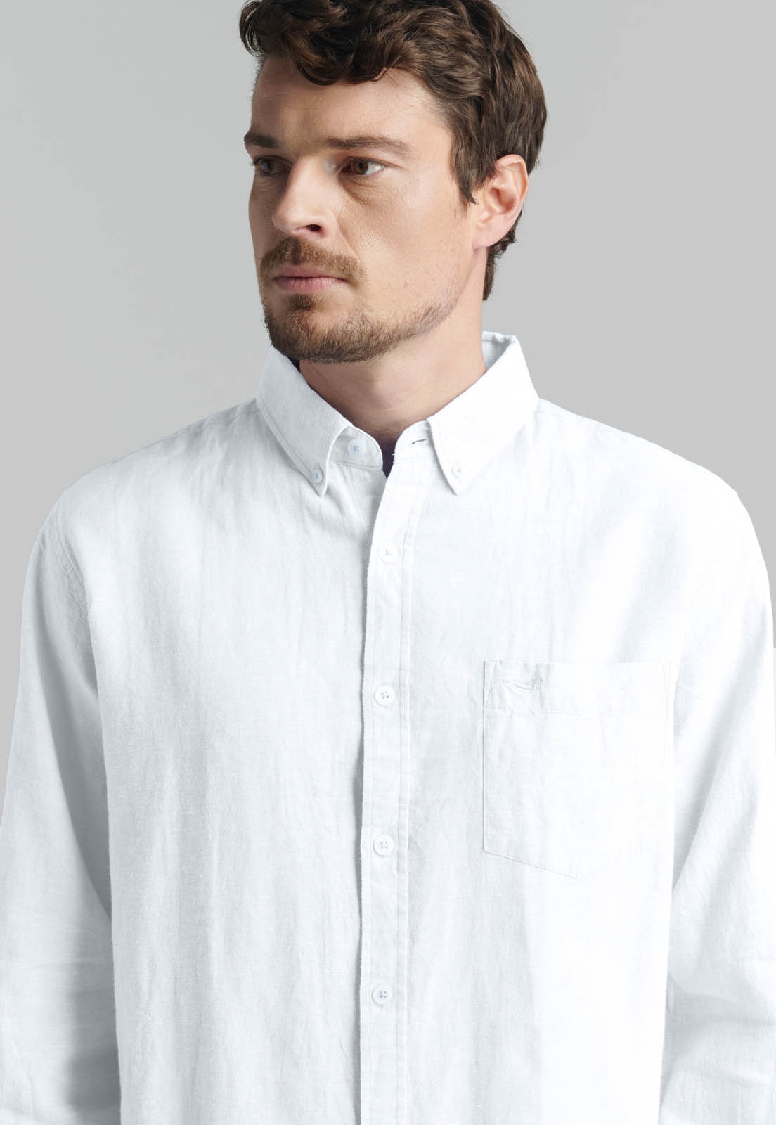 CAMISA SPORT LINO LOWELL WHITE - 3