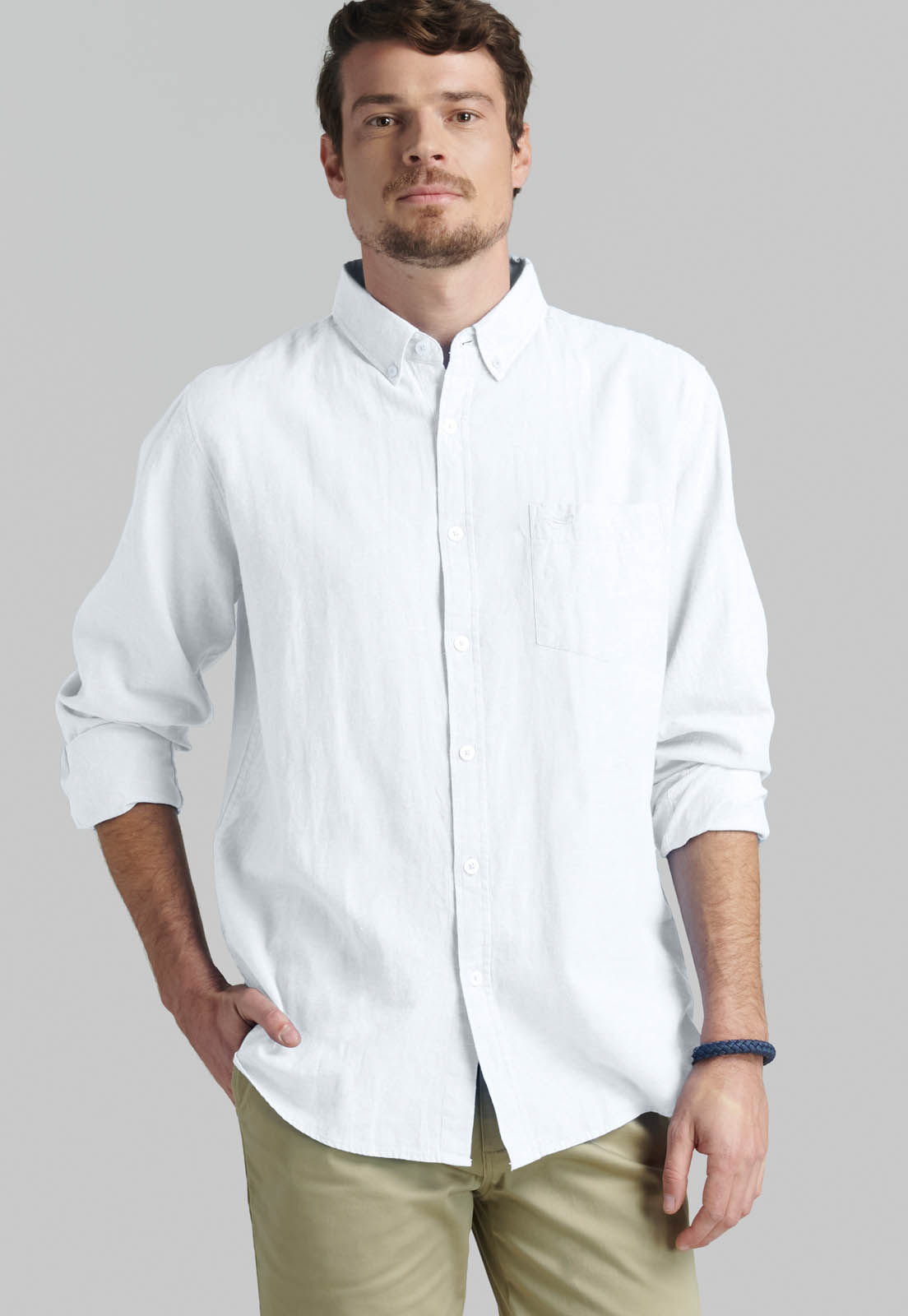 CAMISA SPORT LINO LOWELL WHITE - 5