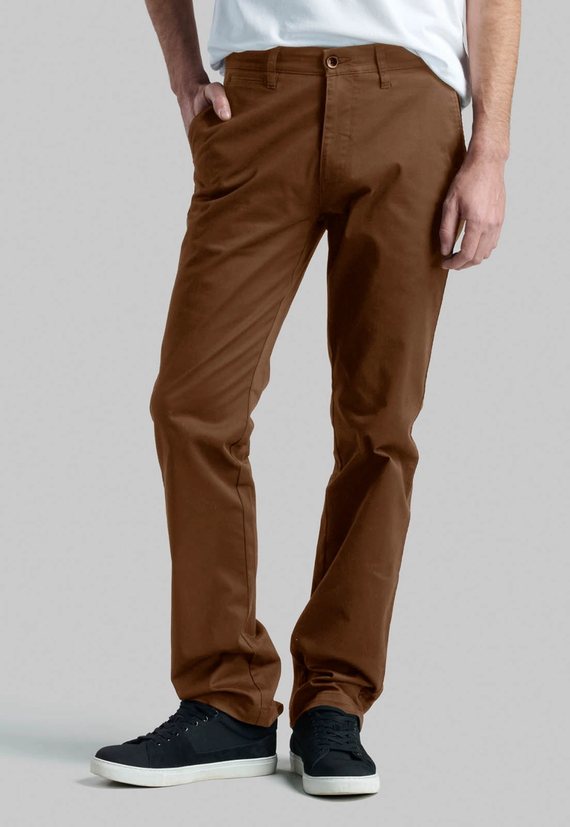 PANTALON BUSINESS TWILL WITHOUT PLEATS CAMEL - 1