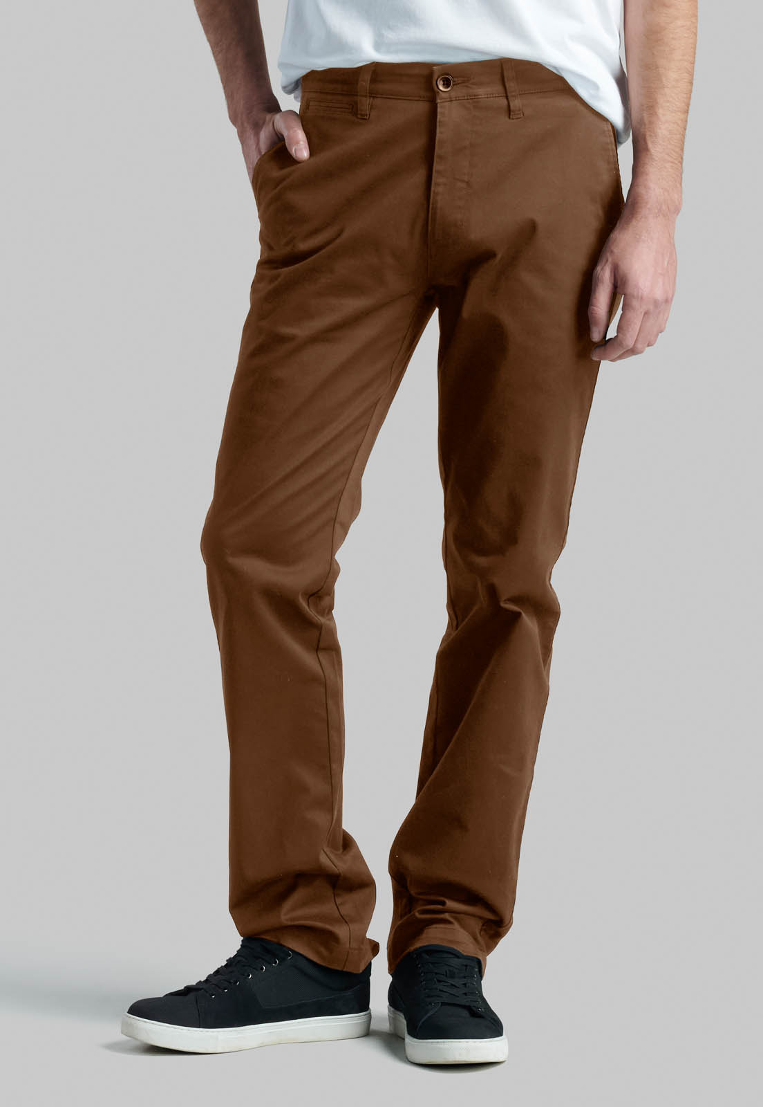 PANTALON BUSINESS TWILL WITHOUT PLEATS CAMEL - 1